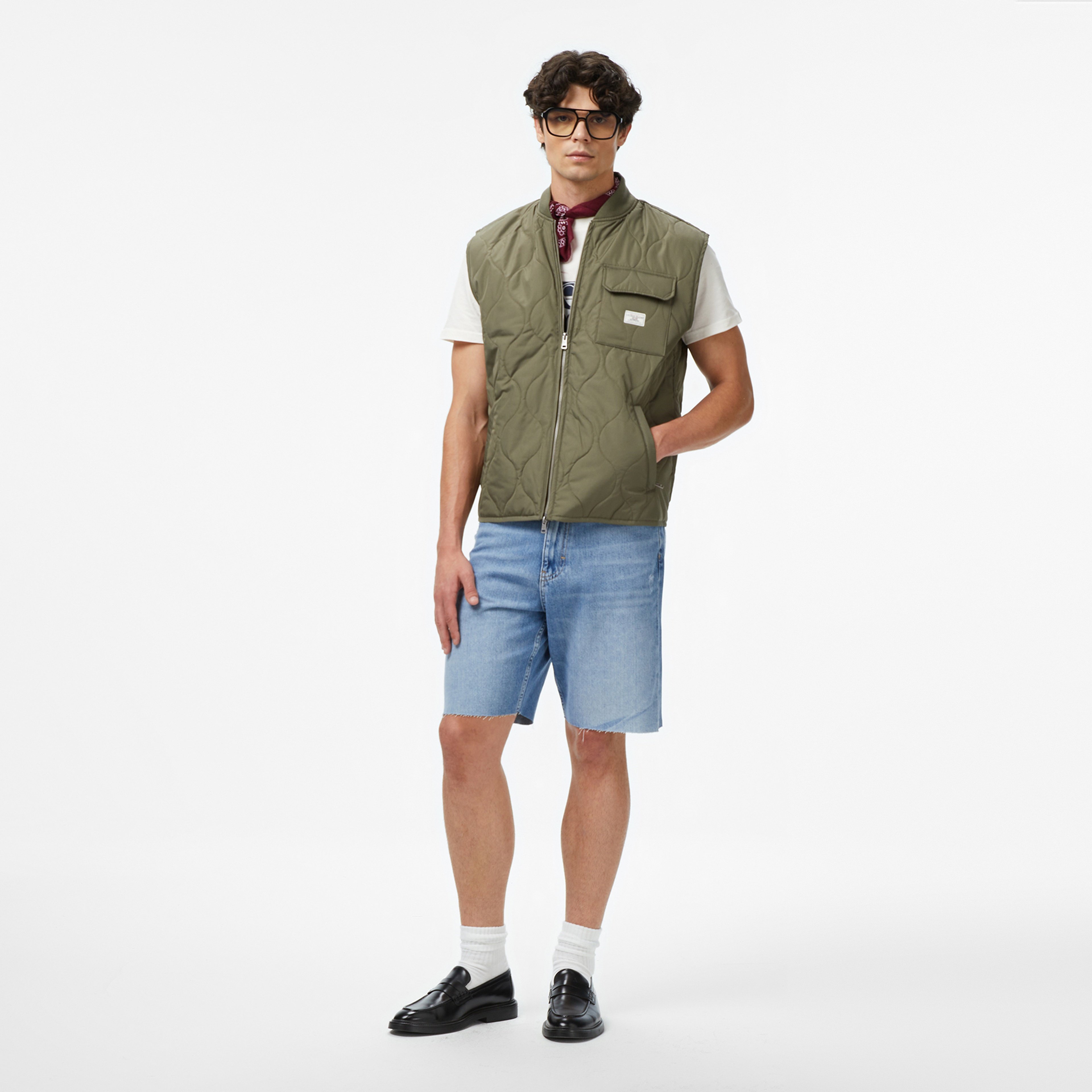 Guess Jeans Erkek Yeşil Yelek