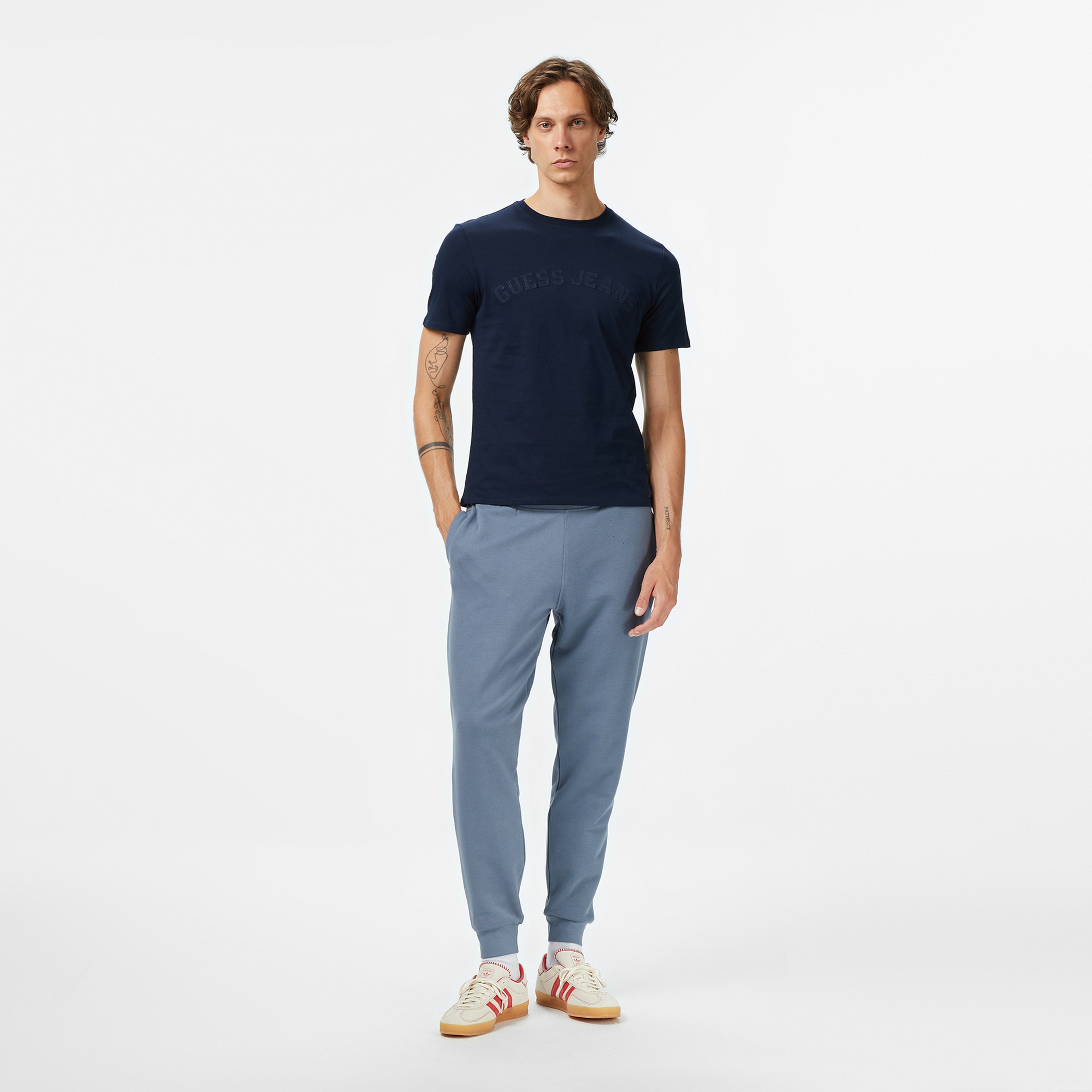 Guess Jeans Slim Fit Erkek Lacivert T-Shirt