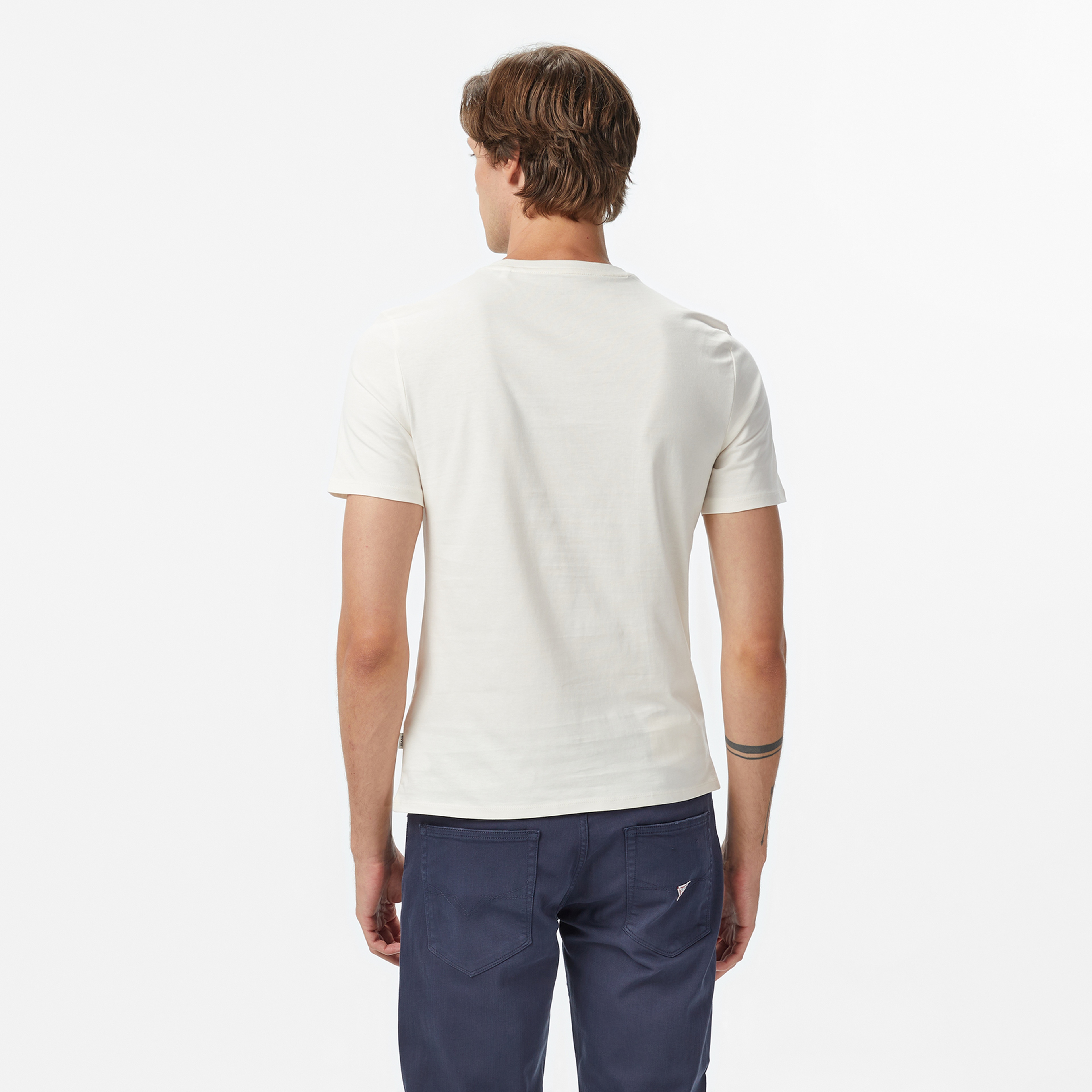Guess Jeans Slim Fit Erkek Beyaz T-Shirt