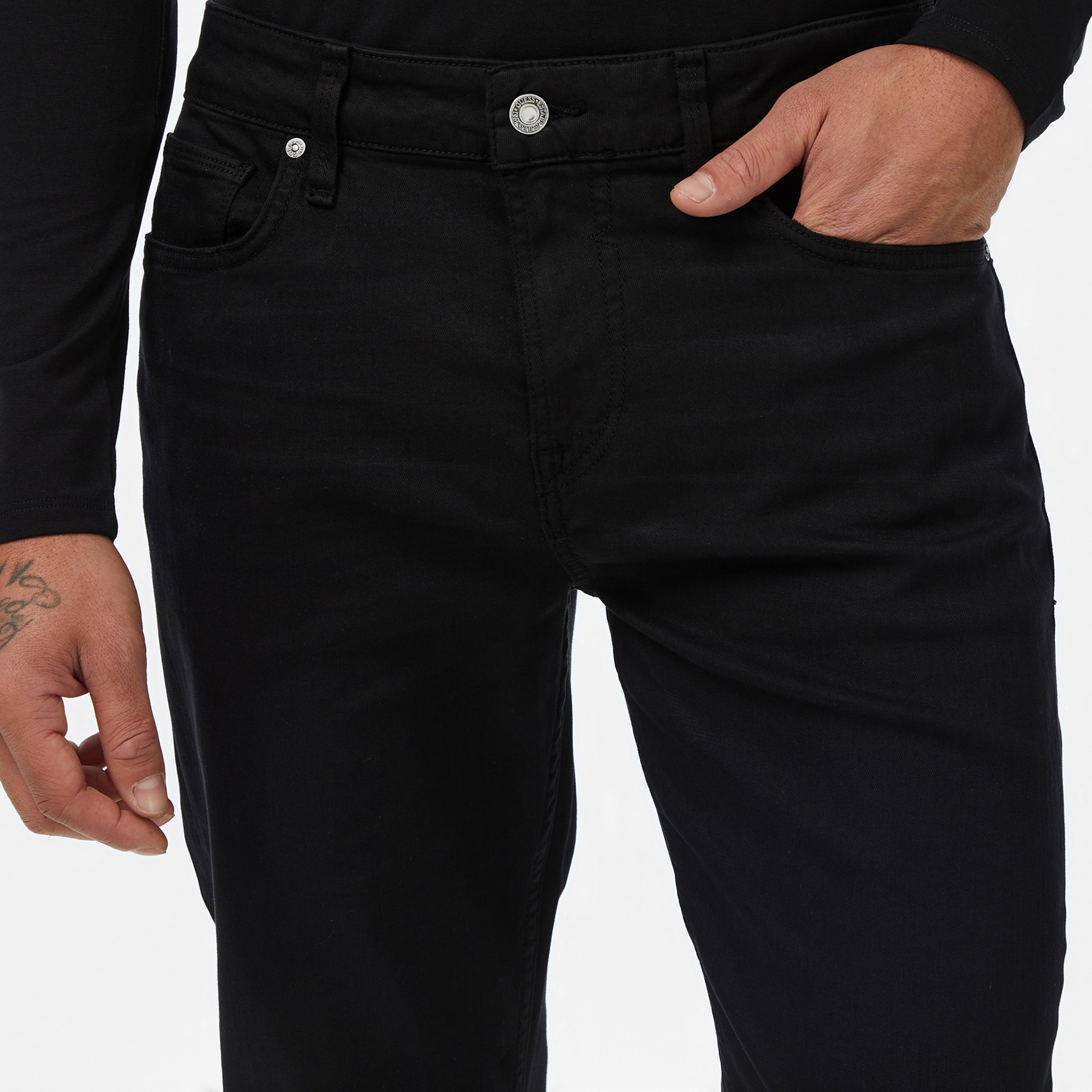 Guess Angels Slim Fit Erkek Siyah Pantolon