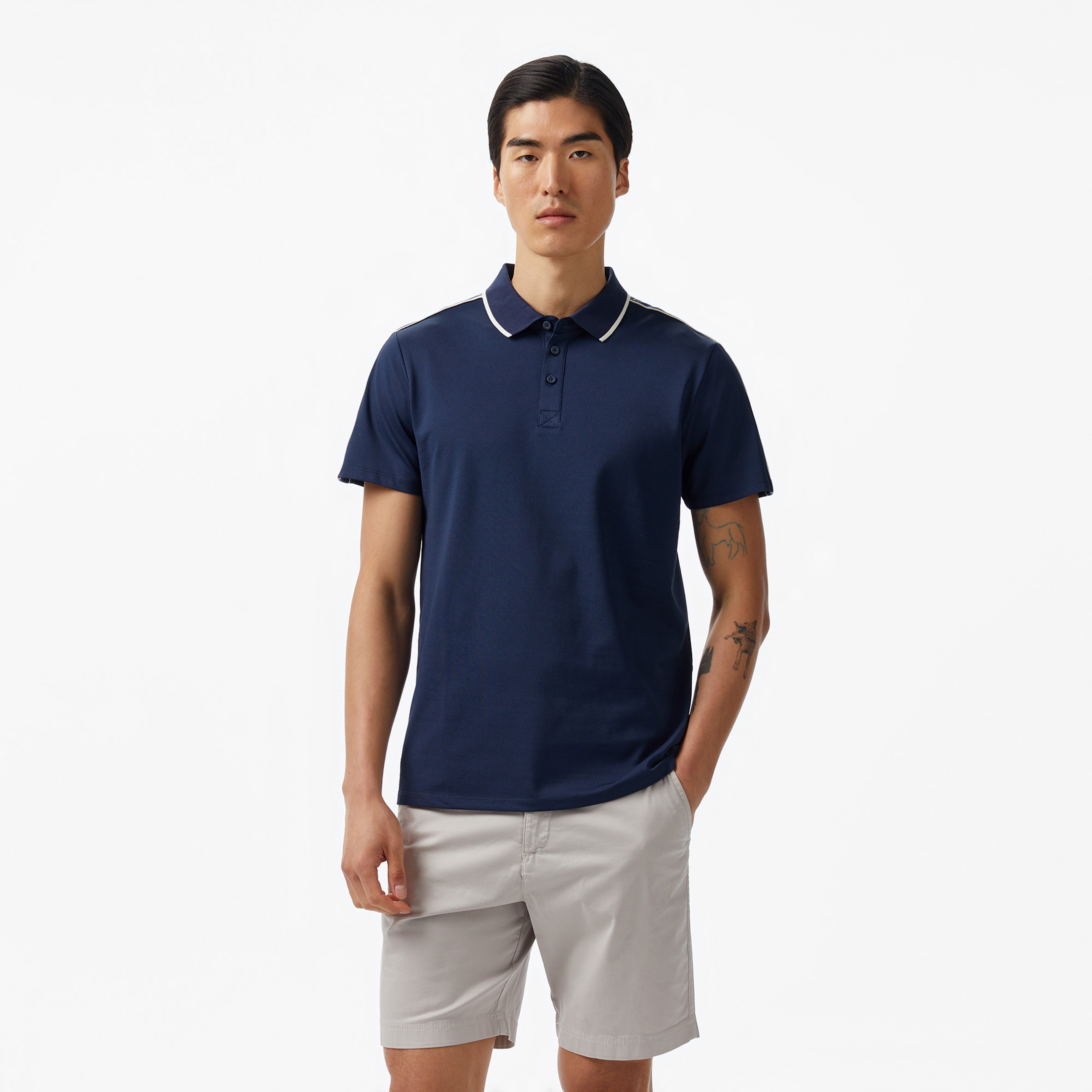 Guess Quattro Gt Paul Pique 200 Erkek Mavi Polo