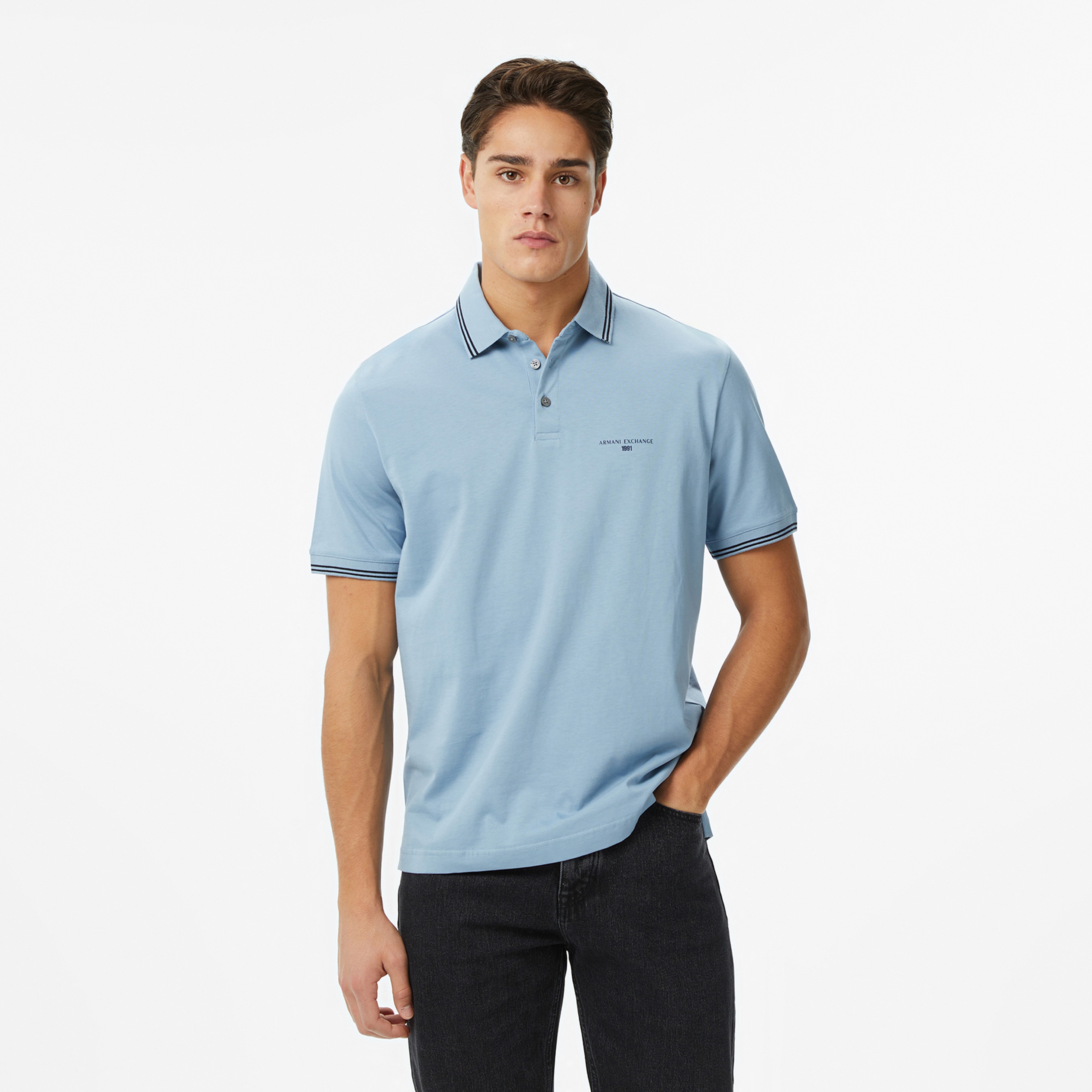 Armani Exchange Erkek Denim Polo
