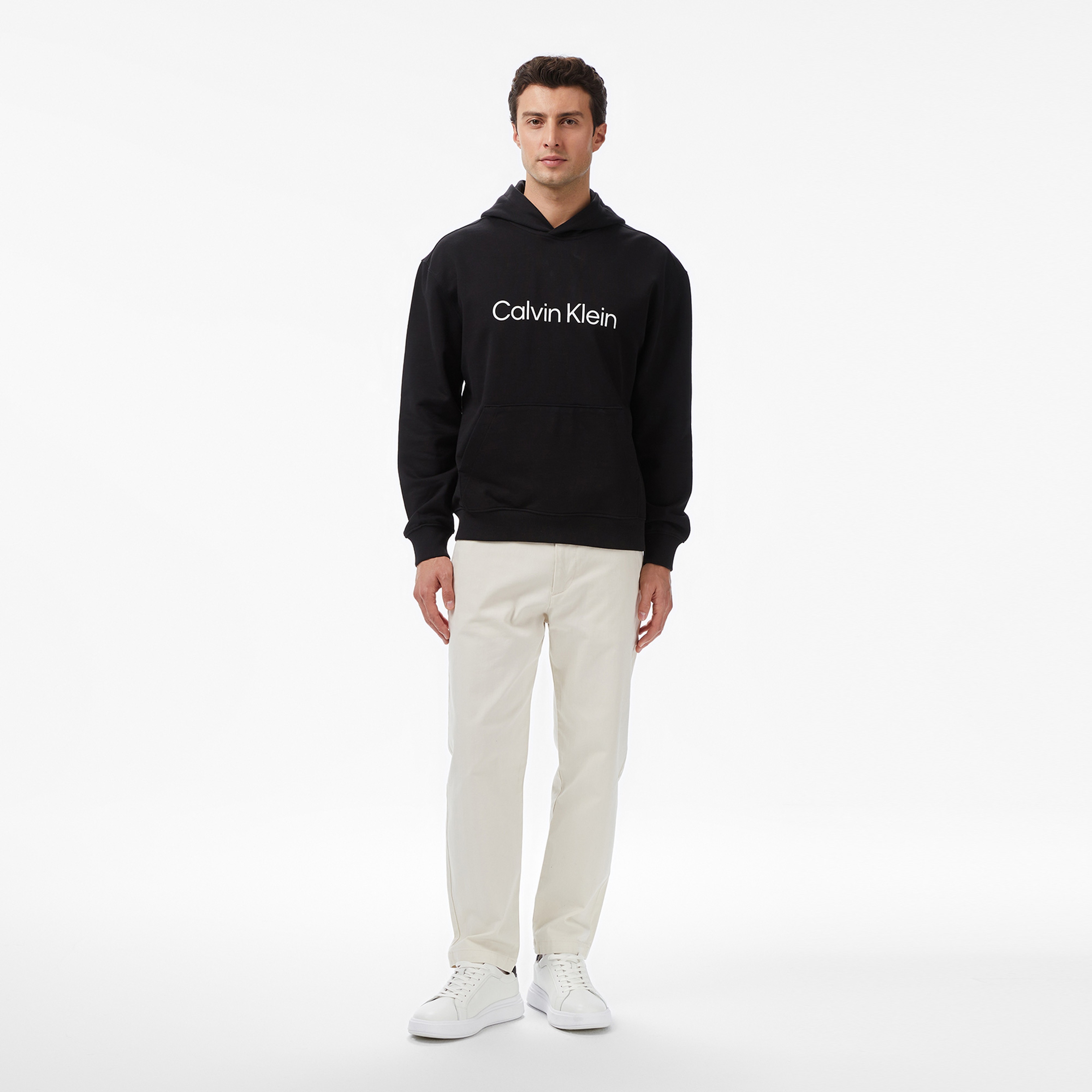 Calvin Klein Standard Logo Terry Erkek Siyah Sweatshirt