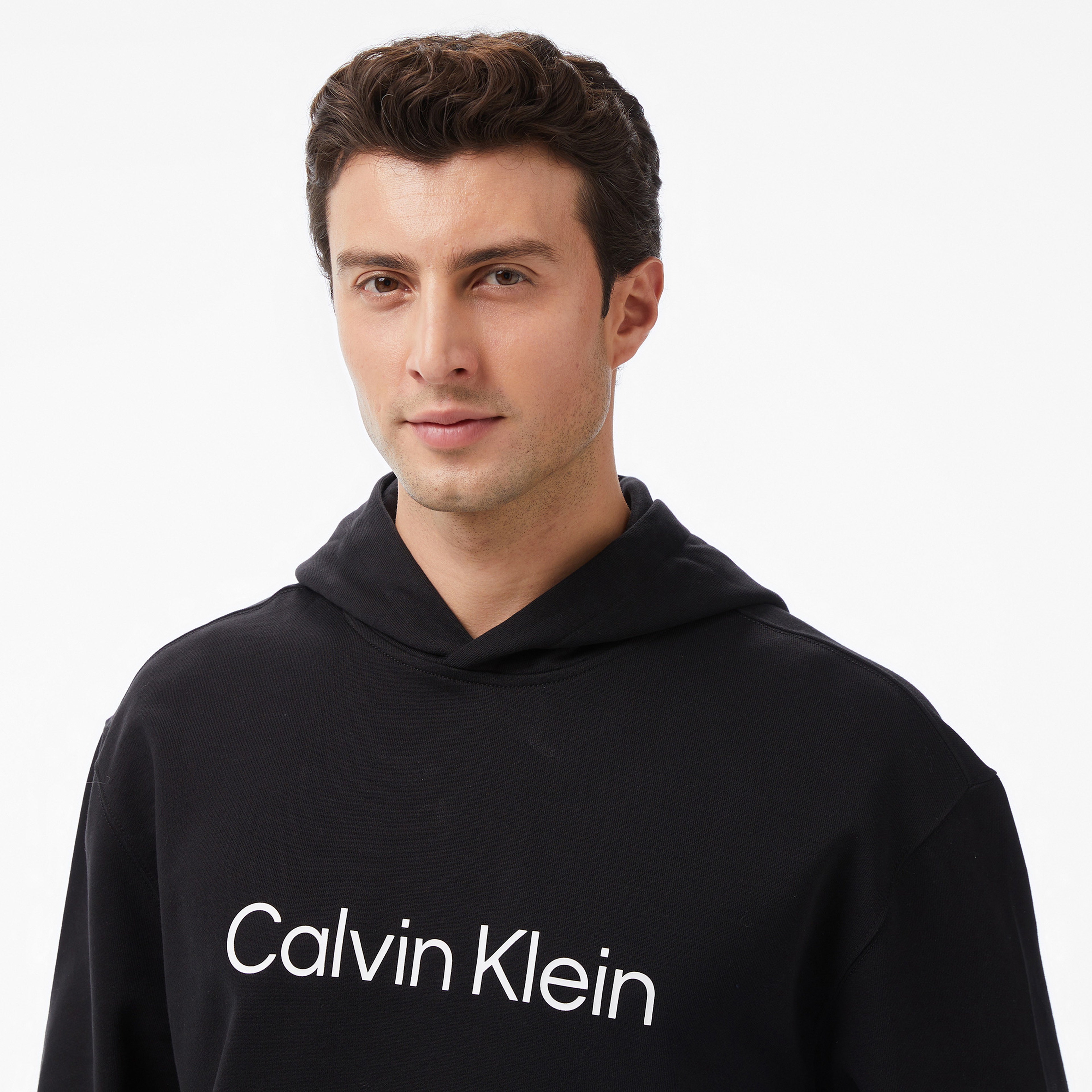 Calvin Klein Standard Logo Terry Erkek Siyah Sweatshirt