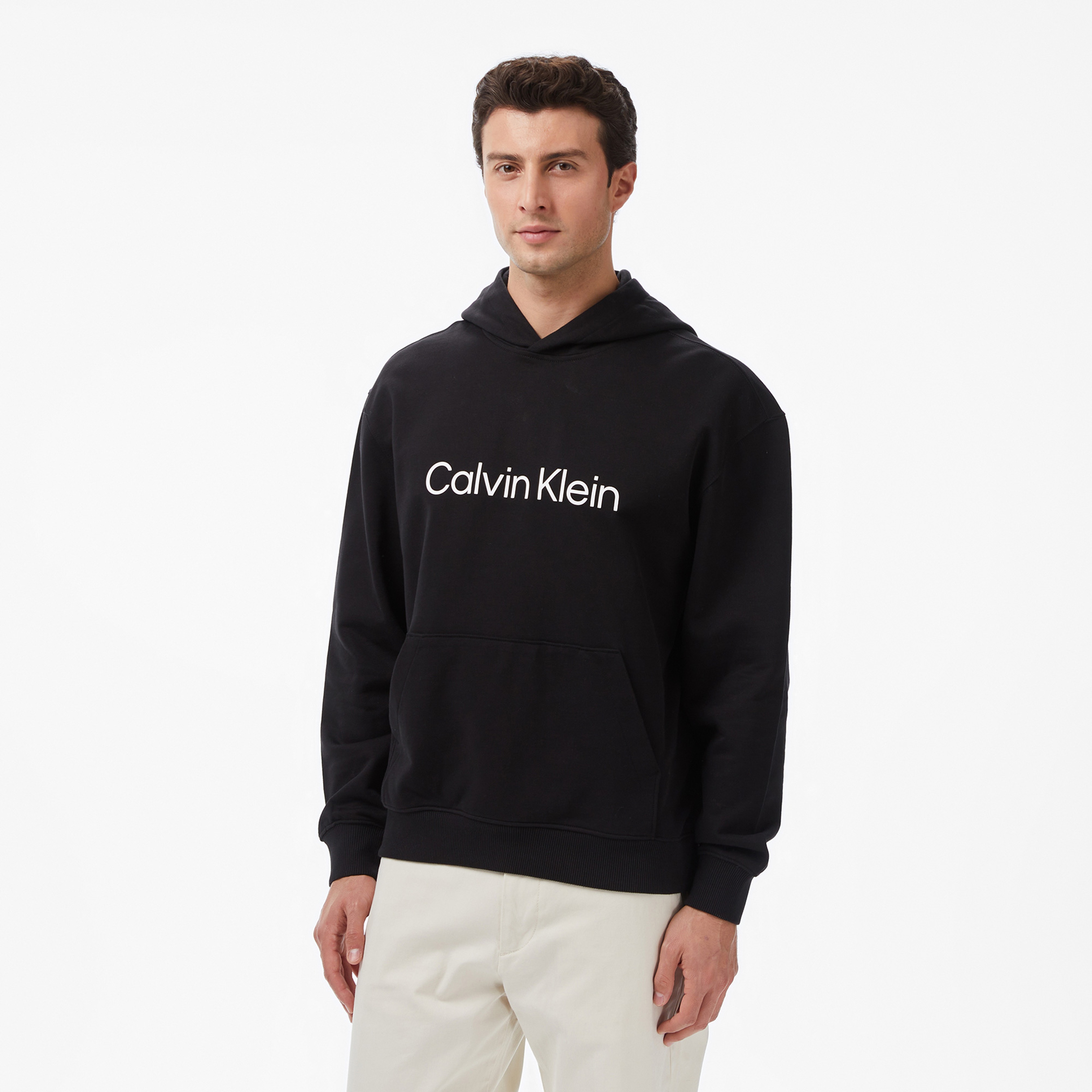 Calvin Klein Standard Logo Terry Erkek Siyah Sweatshirt