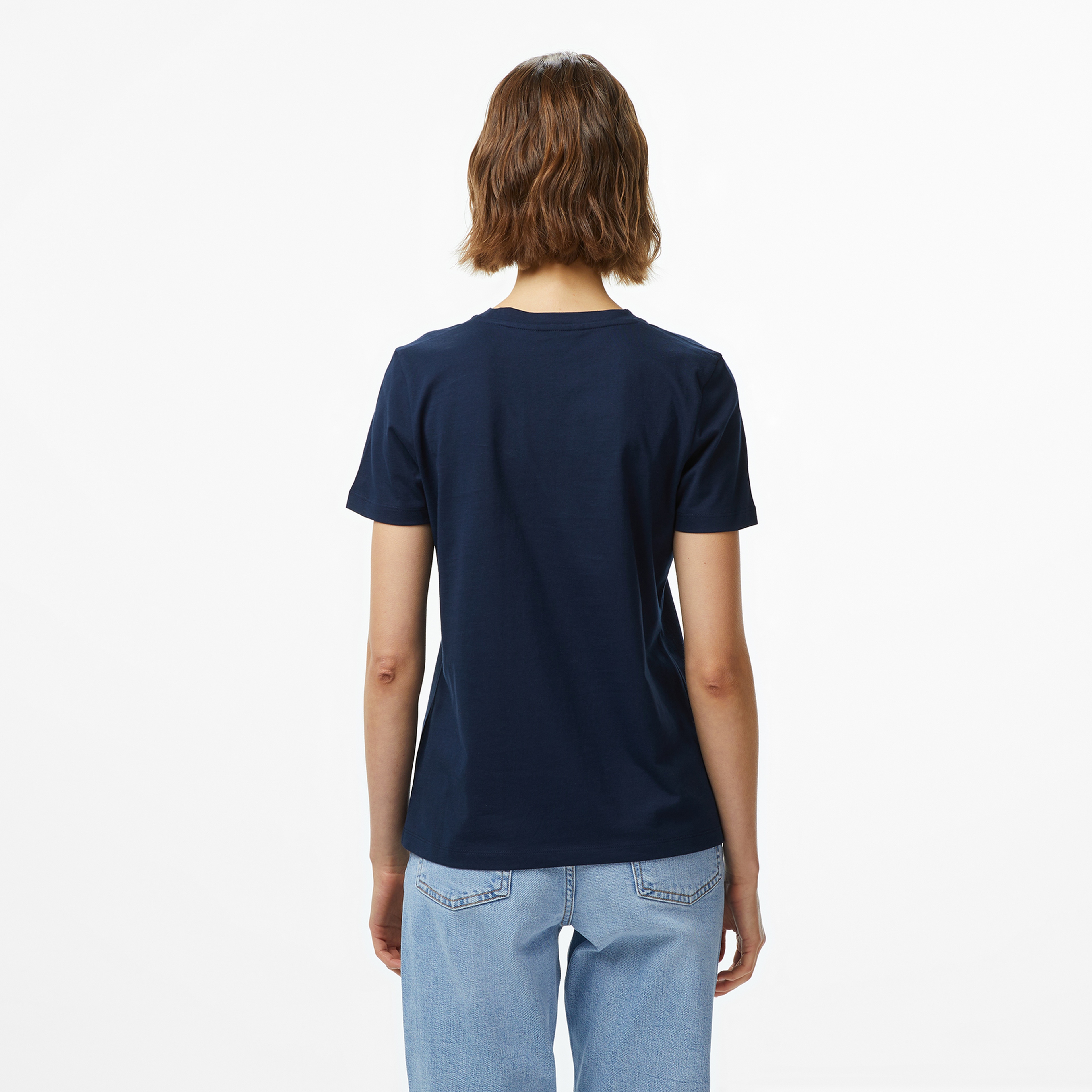 Tommy Hilfiger Lurex Script Regular Kadın Mavi T-Shirt