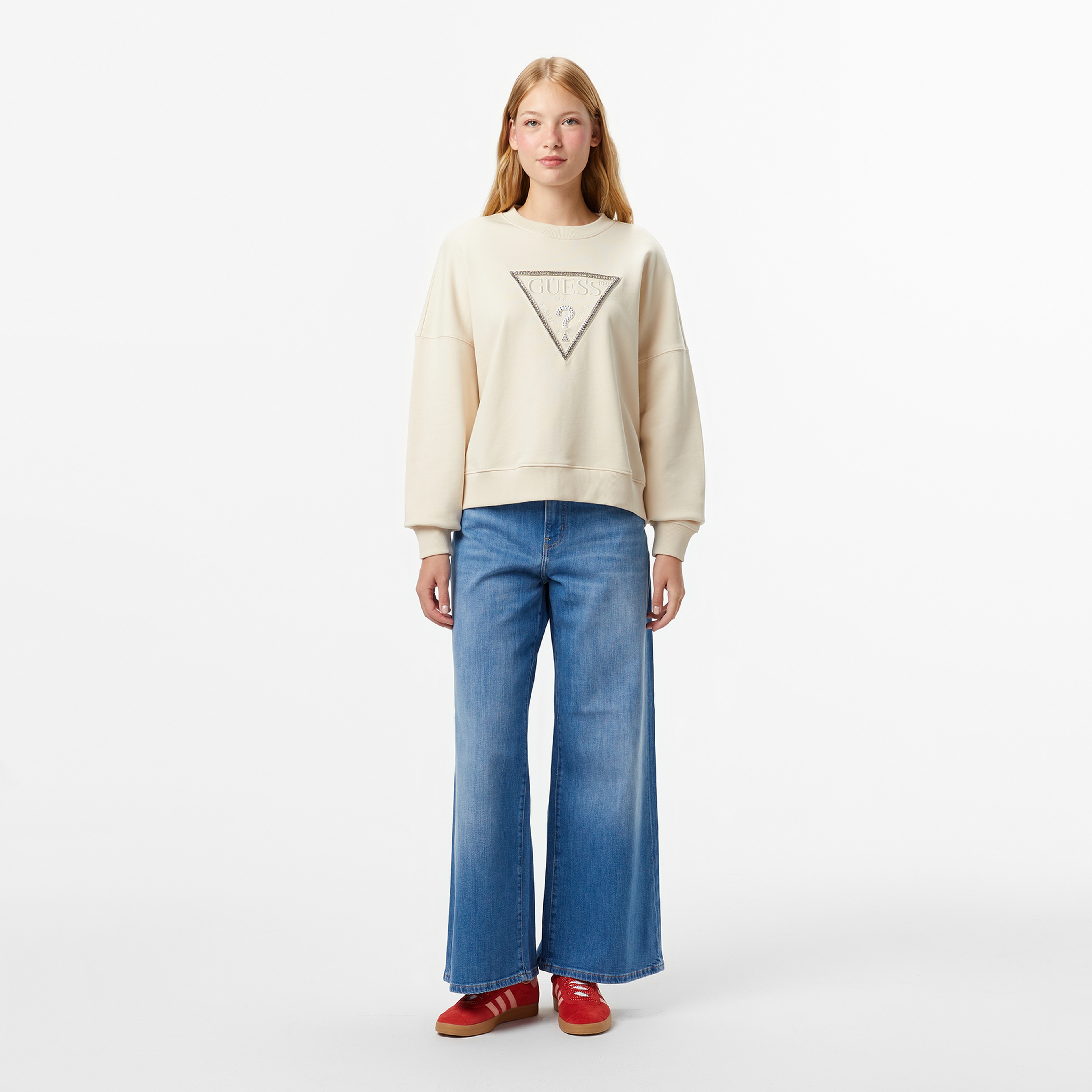 Guess Rachele Kadın Krem Sweatshirt