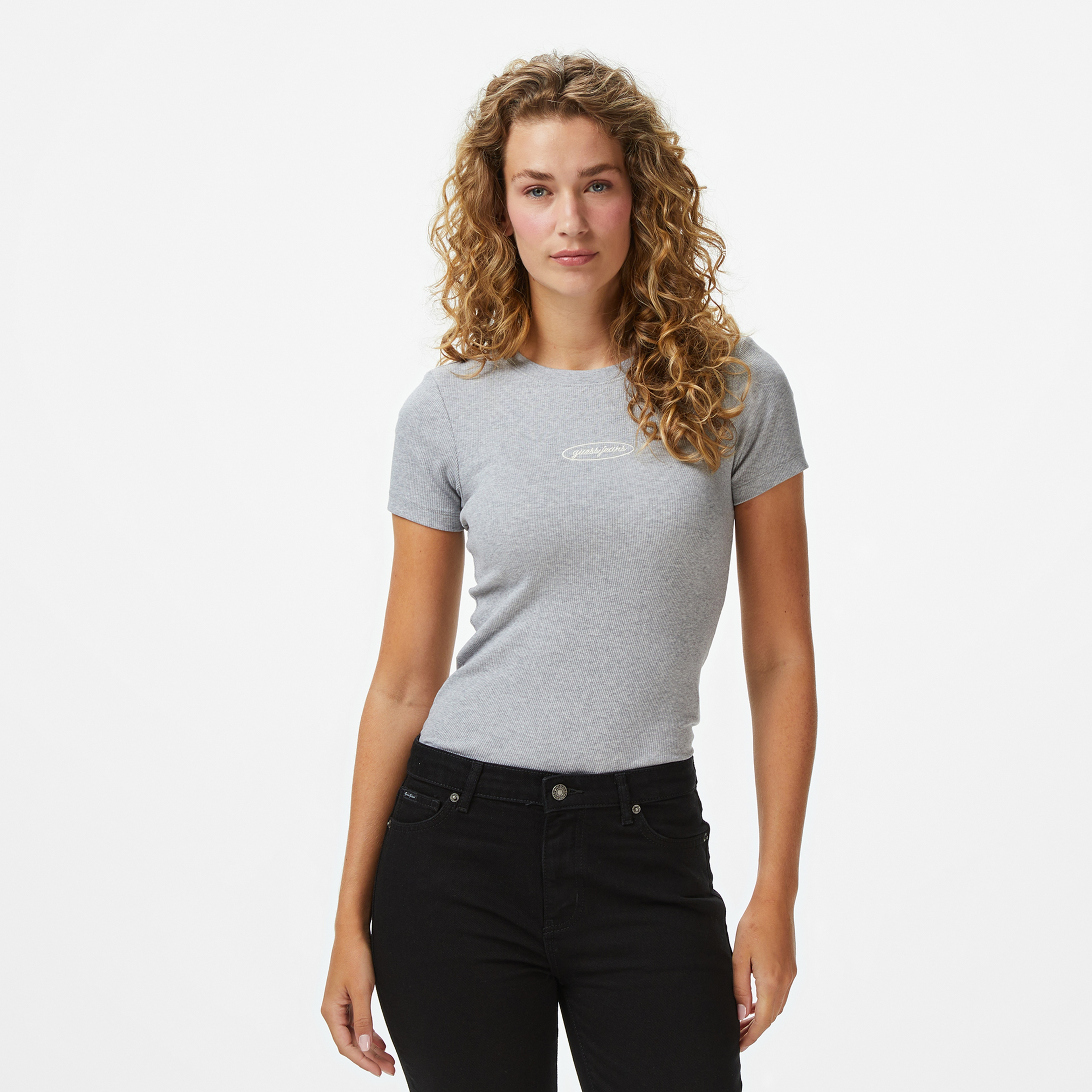 Guess Jeans Kadın Gri T-Shirt