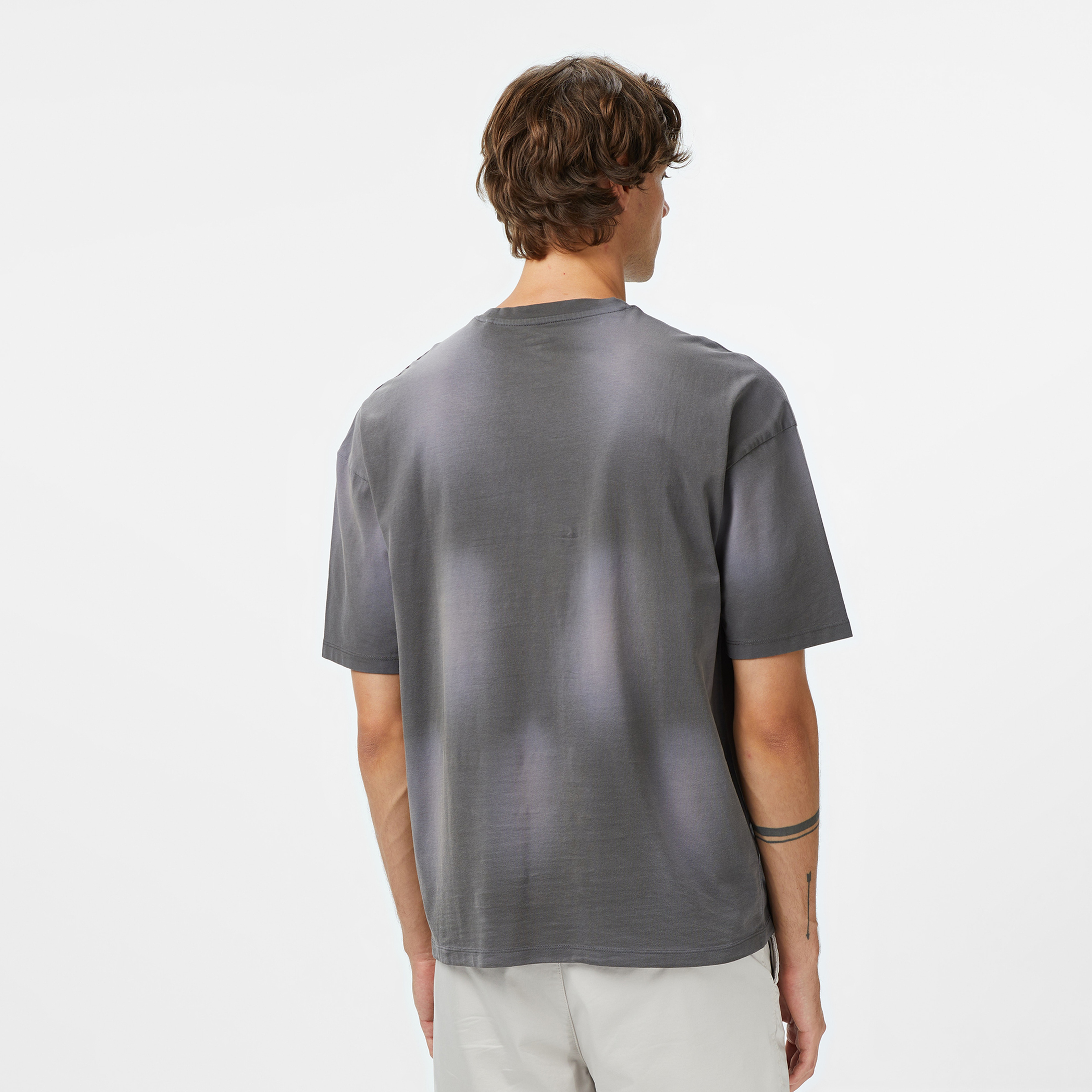 Guess Celso Oversize Fit Erkek Gri T-Shirt