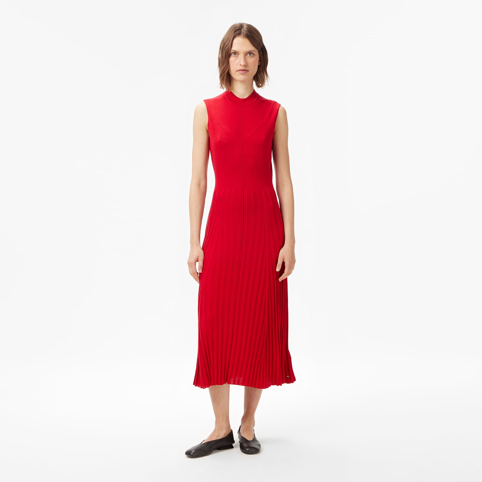 Tommy Hilfiger Lyocell Silk Mock Midi Kadın Kırmızı Elbise