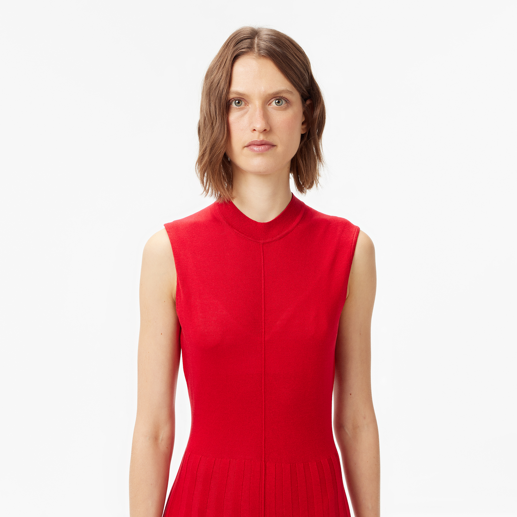 Tommy Hilfiger Lyocell Silk Mock Midi Kadın Kırmızı Elbise