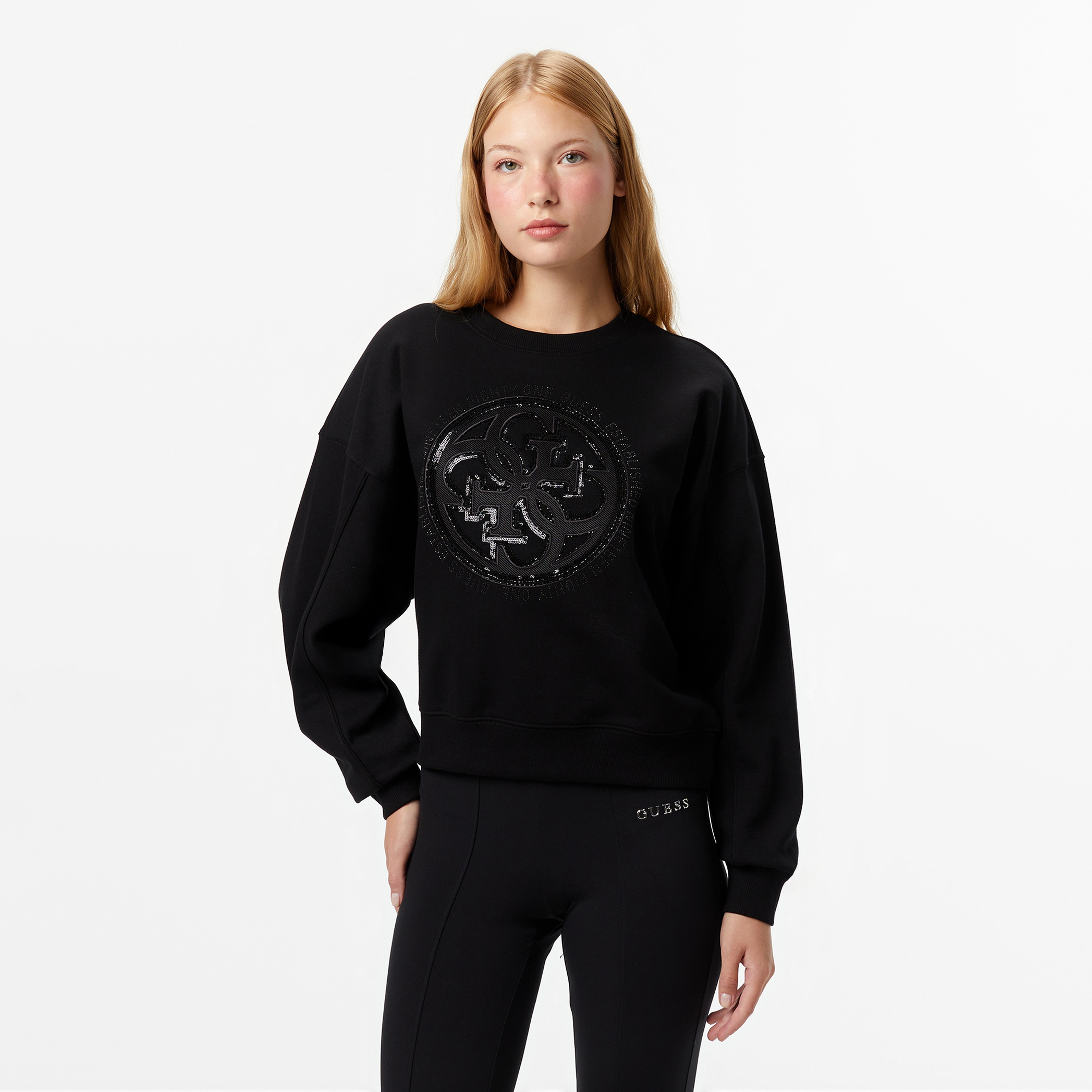 Guess Hotfix Kadın Siyah Sweatshirt