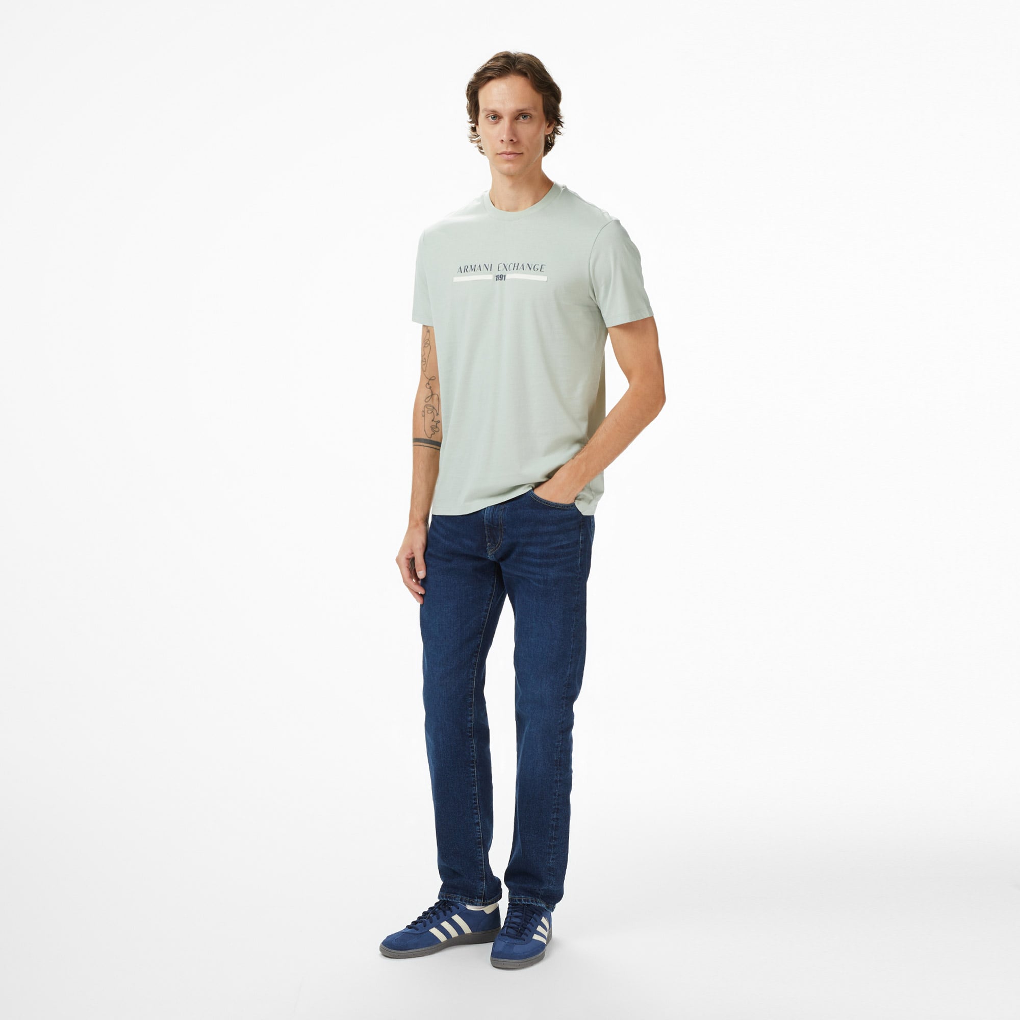 Armani Exchange Erkek Gri T-Shirt