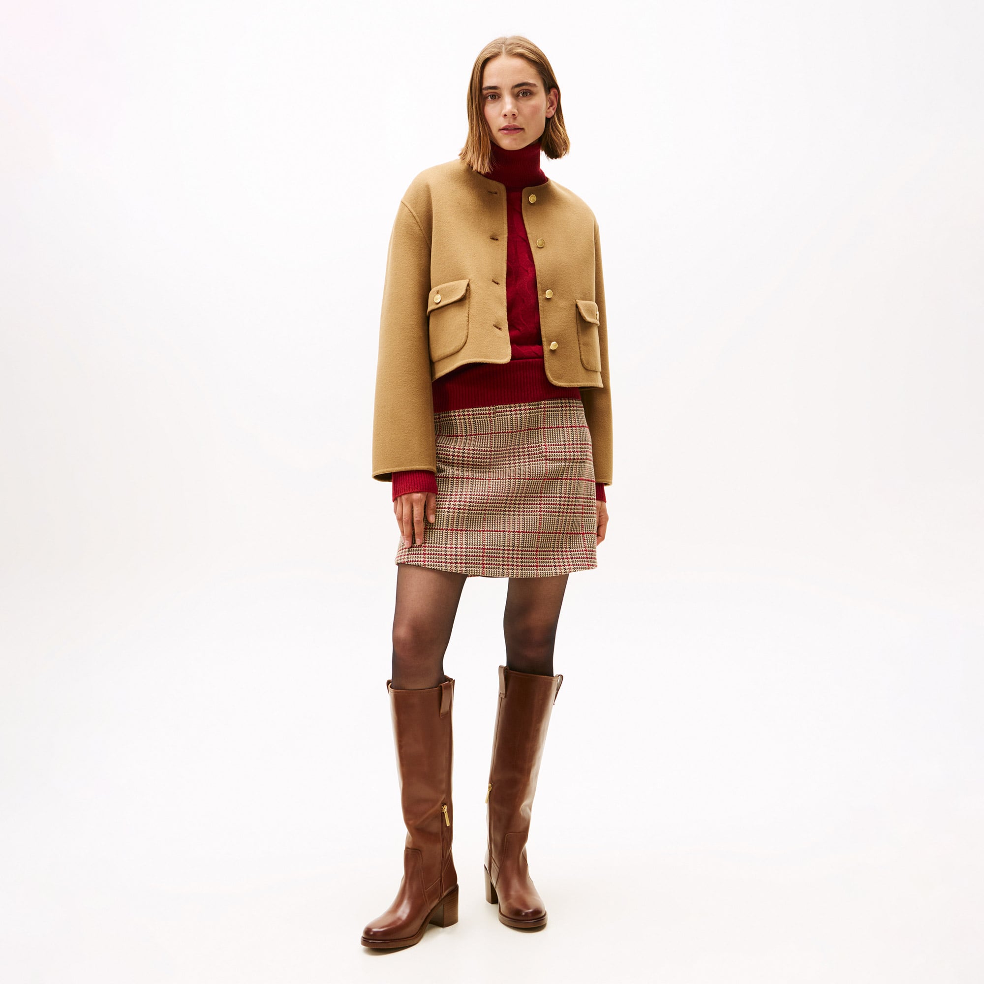 Tommy Hilfiger Wool Blend Lady Kadın Kahverengi Ceket