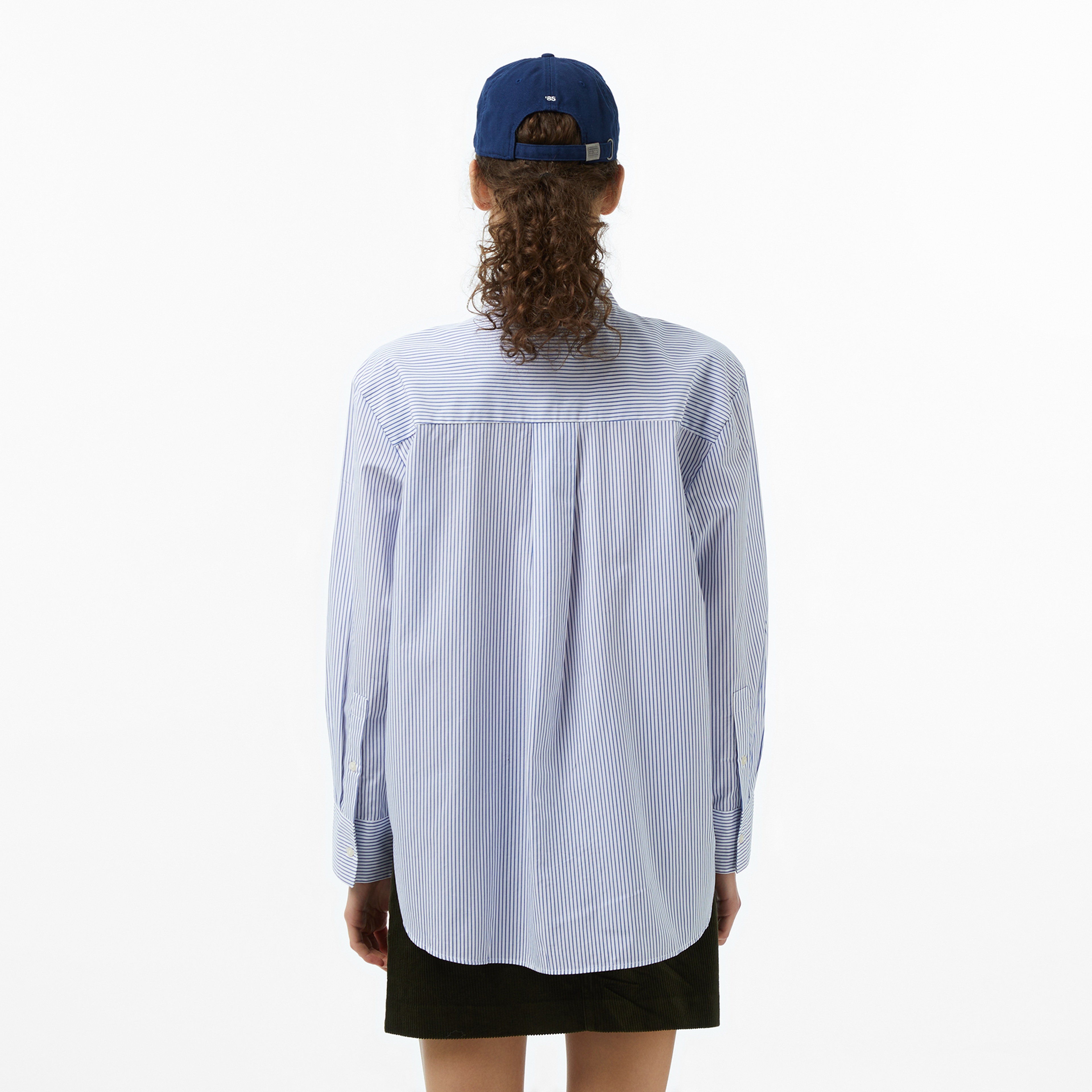 Tommy Hilfiger Poplin Ruffle Kadın Mavi Gömlek