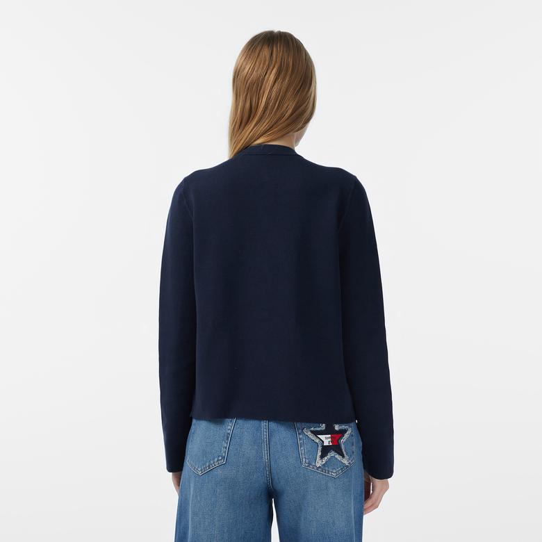 Tommy Hilfiger Reversible Cardi Kadın Mavi Hırka