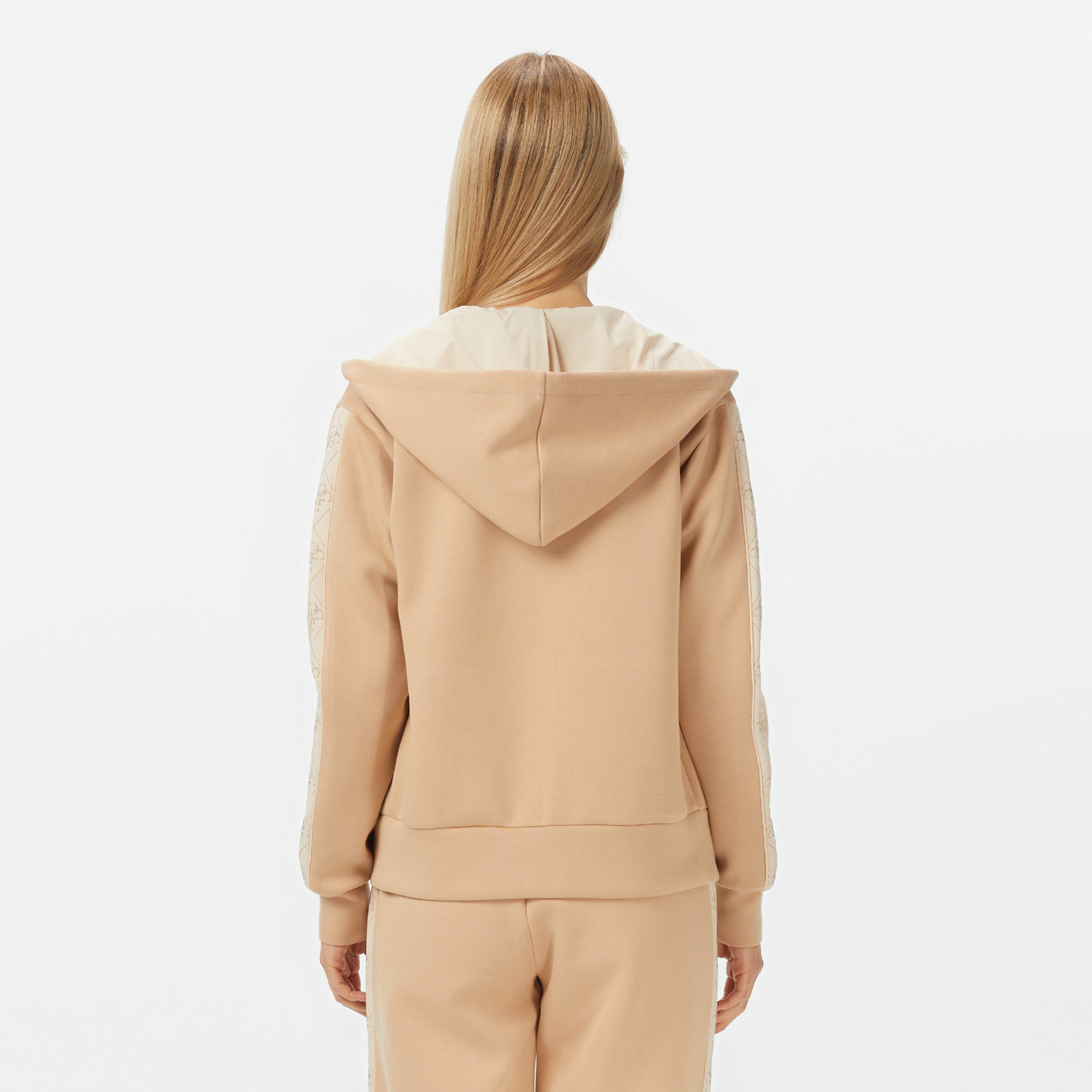 Guess New Hooded Scuba Kadın Krem Sweatshirt