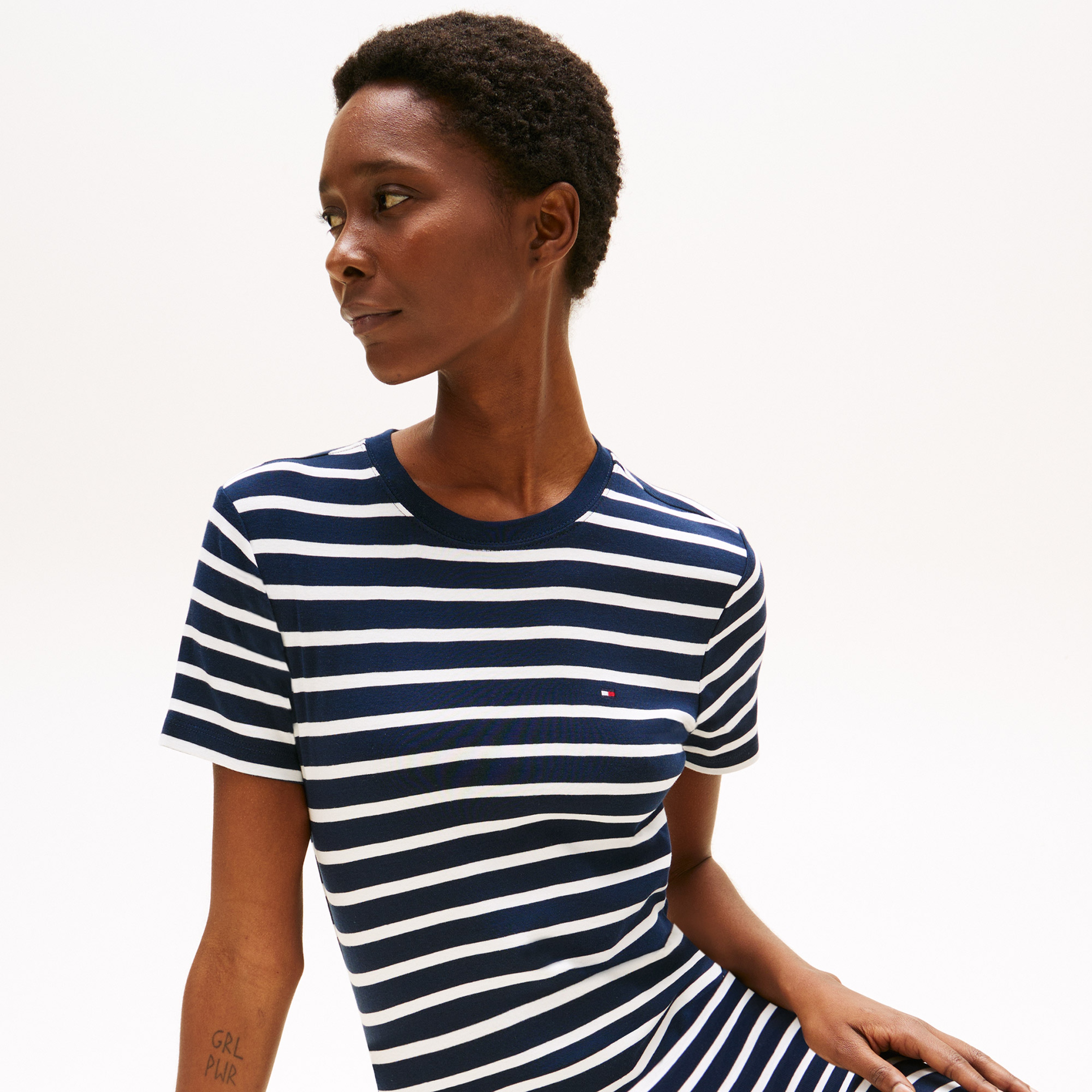 Tommy Hilfiger New Cody Slim Kadın Mavi Elbise