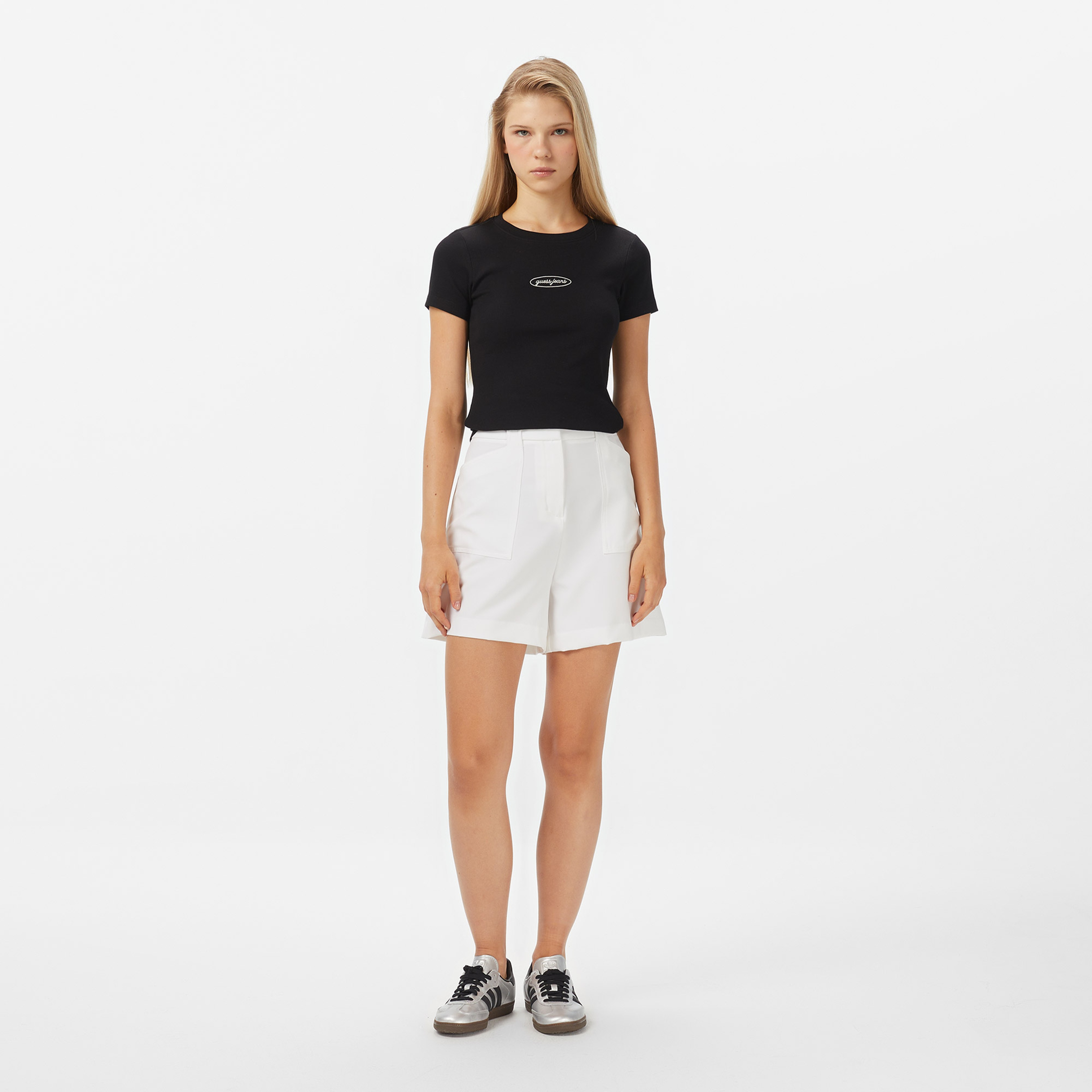 Guess Jeans Top Kadın Siyah T-Shirt