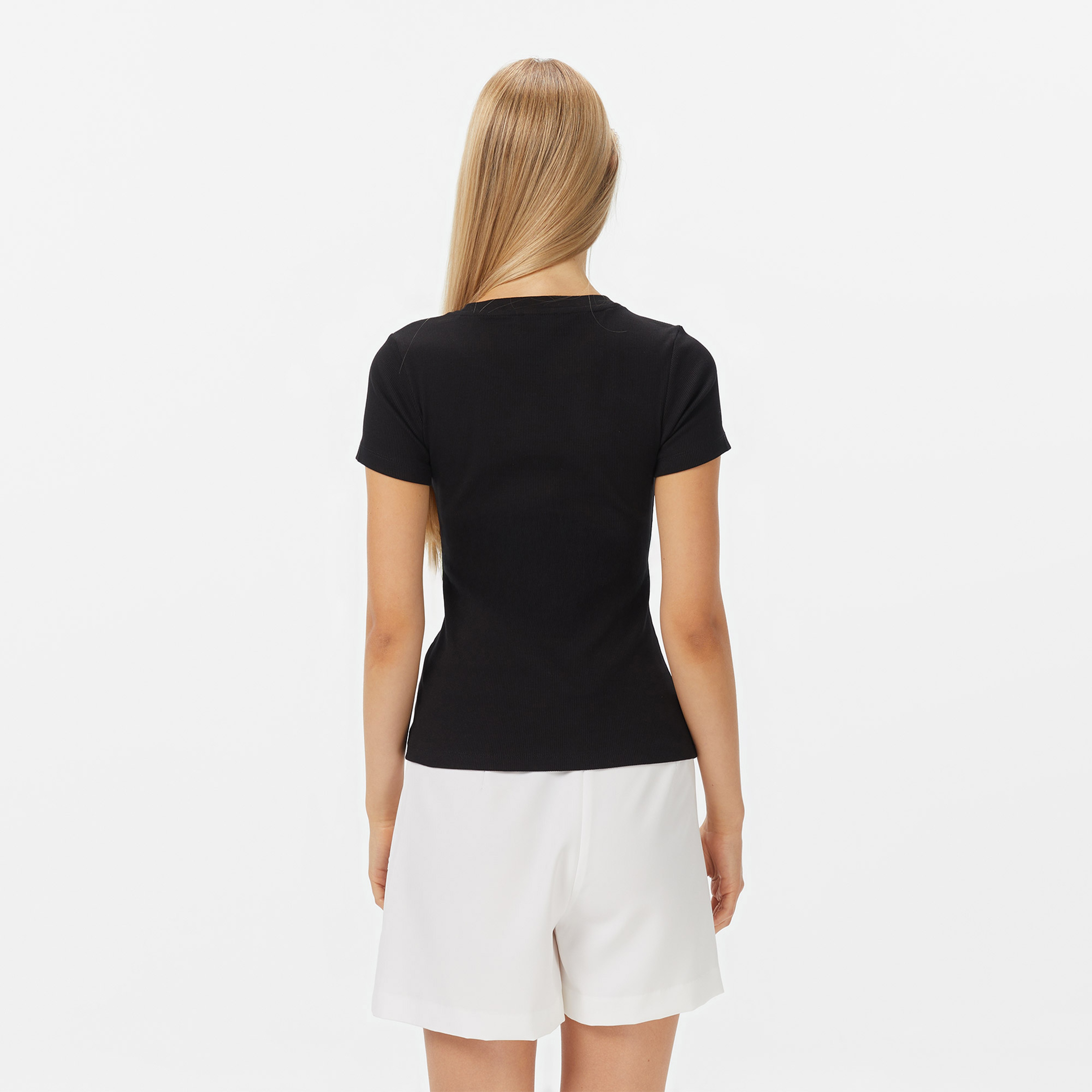 Guess Jeans Top Kadın Siyah T-Shirt