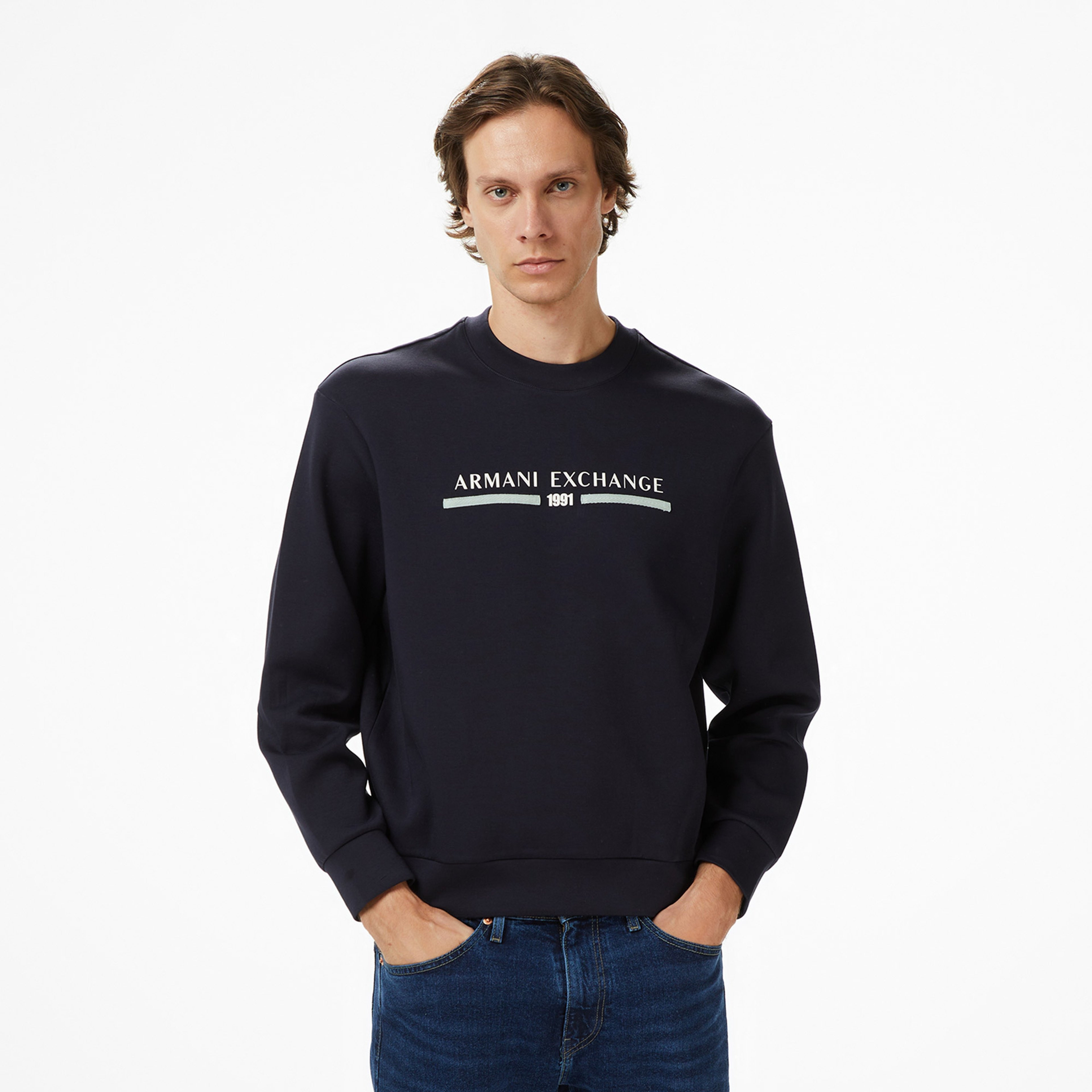 Armani Exchange Erkek Lacivert Sweatshirt