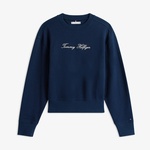 Tommy Hilfiger Lurex Script Regular Kadın Mavi Sweatshirt