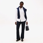 Tommy Hilfiger 1985 Slim Pique Kadın Beyaz Gömlek