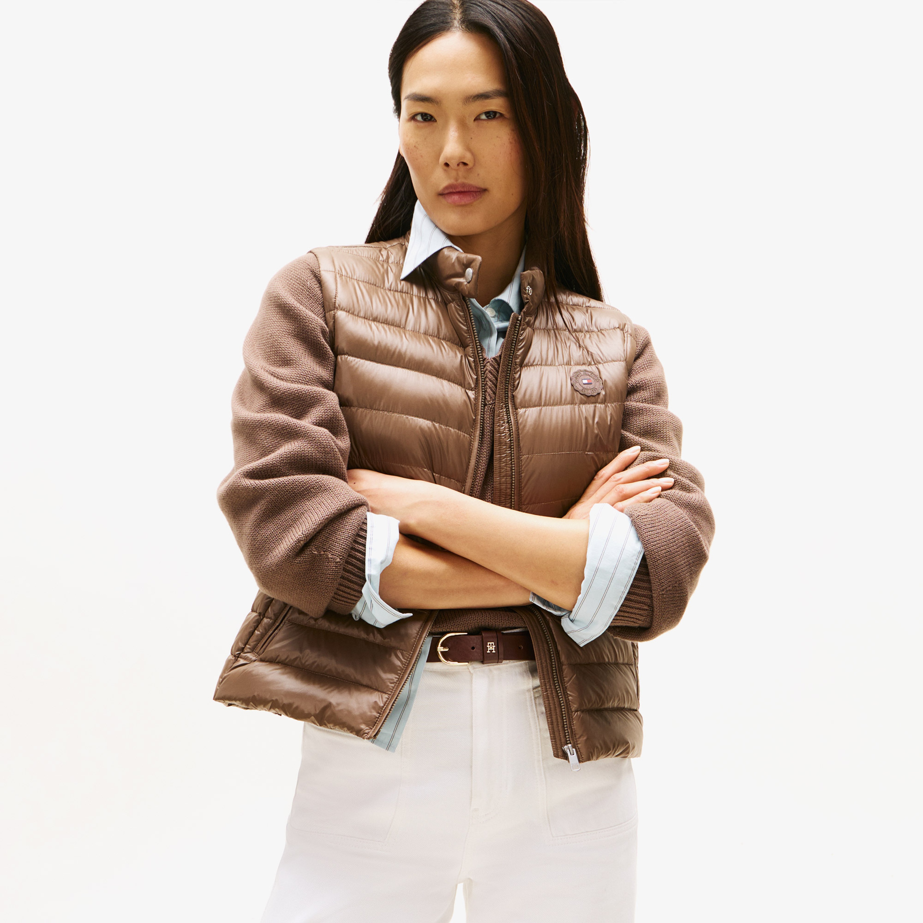 Tommy Hilfiger Down Mock Kadın Kahverengi Yelek