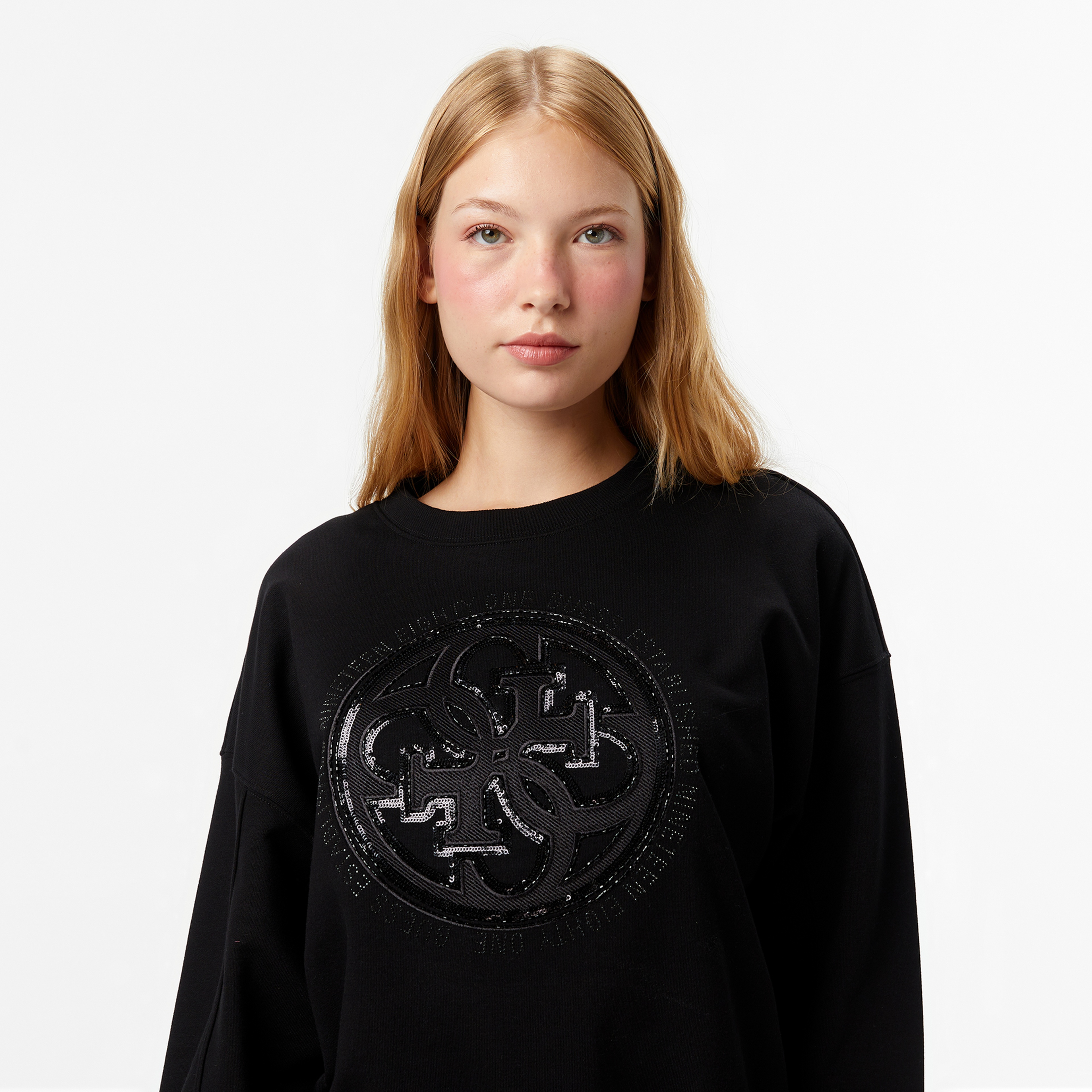 Guess Hotfix Kadın Siyah Sweatshirt