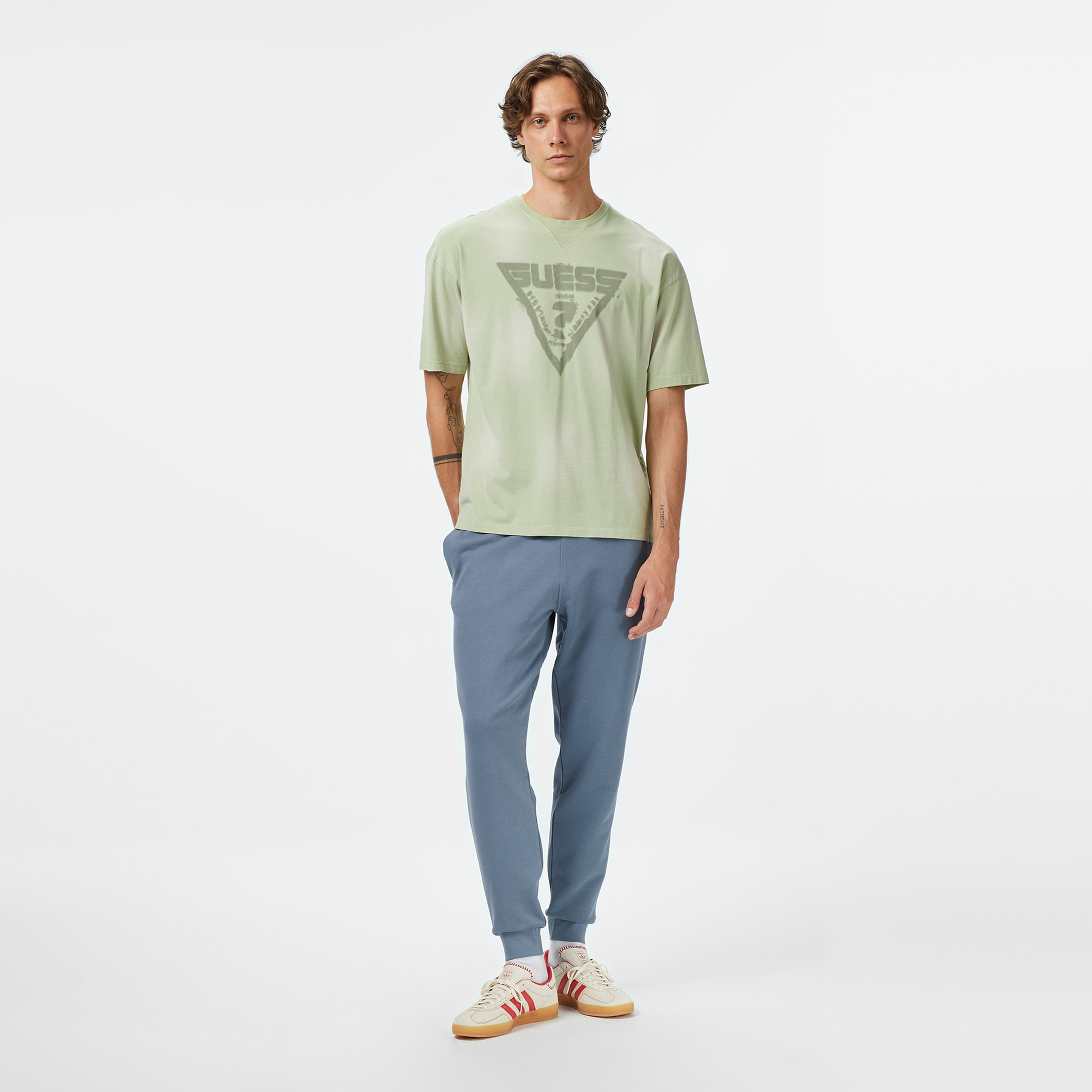 Guess Celso Oversize Fit Erkek Yeşil T-Shirt