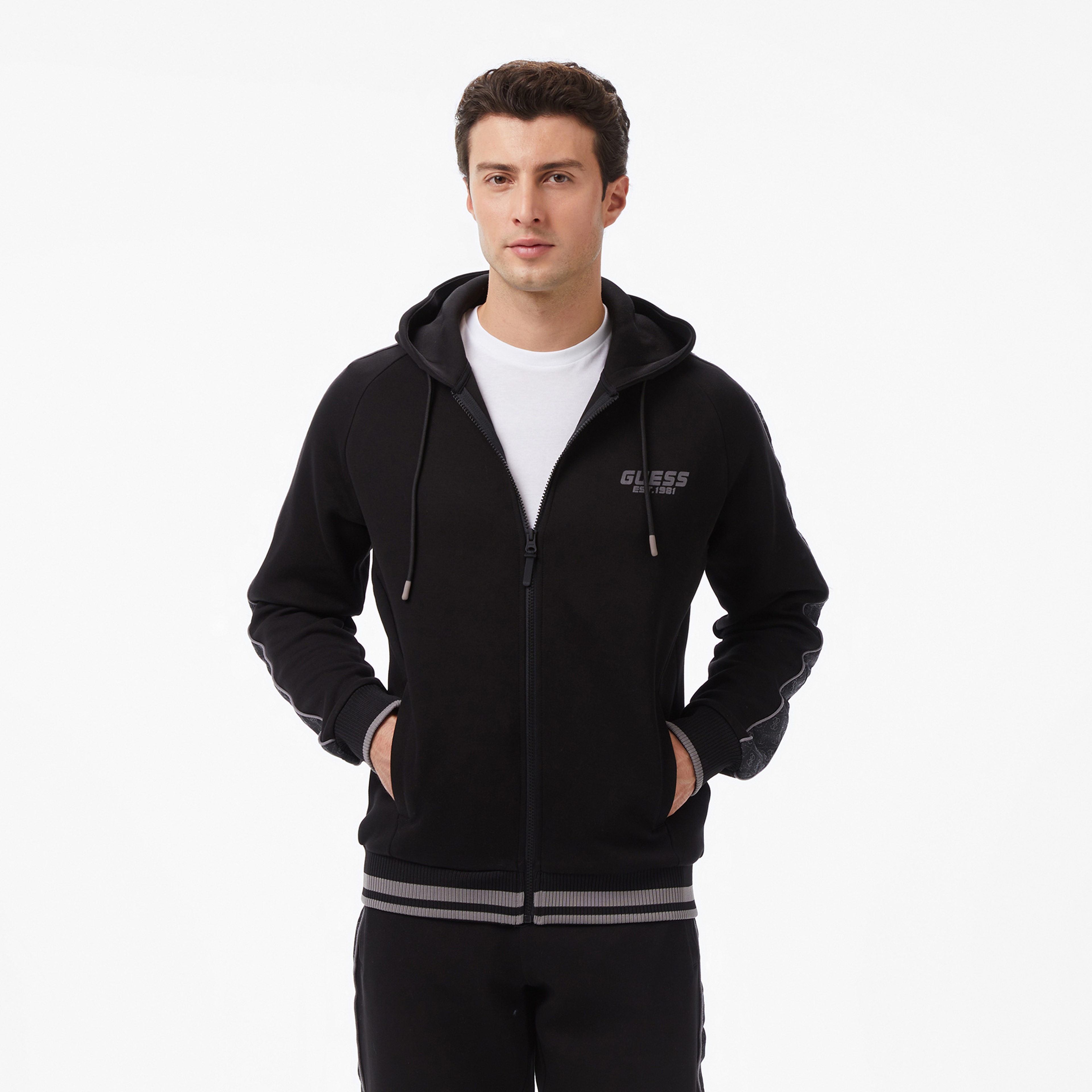 Guess Finlo Erkek Siyah Sweatshirt