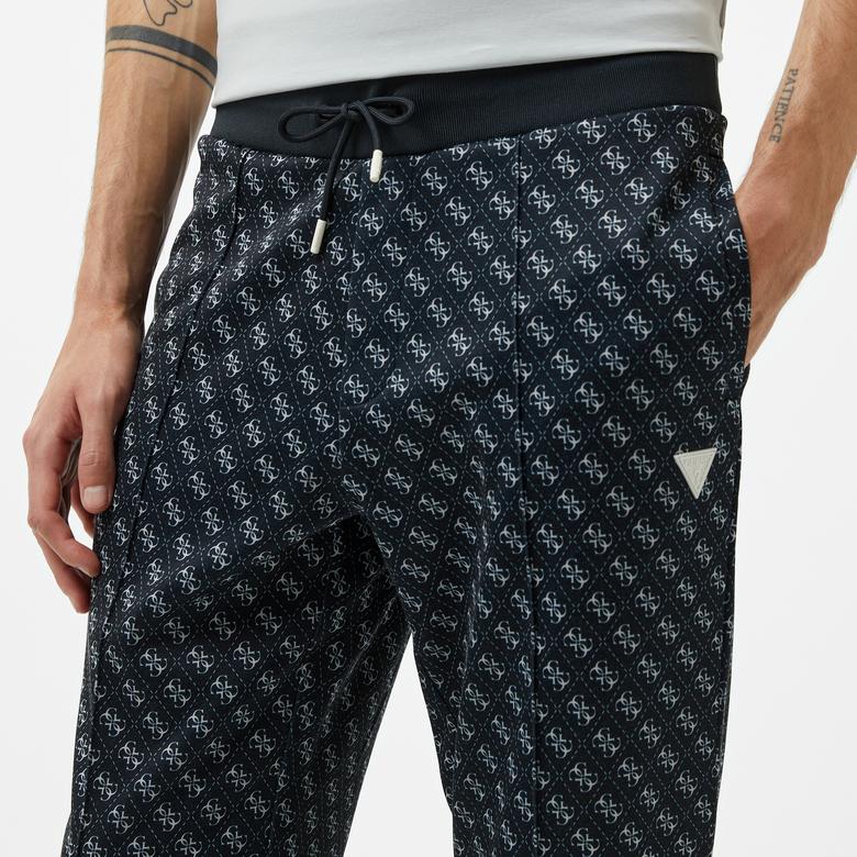 Guess Korbin Printed Double Knit Eco Erkek Siyah Eşofman Altı