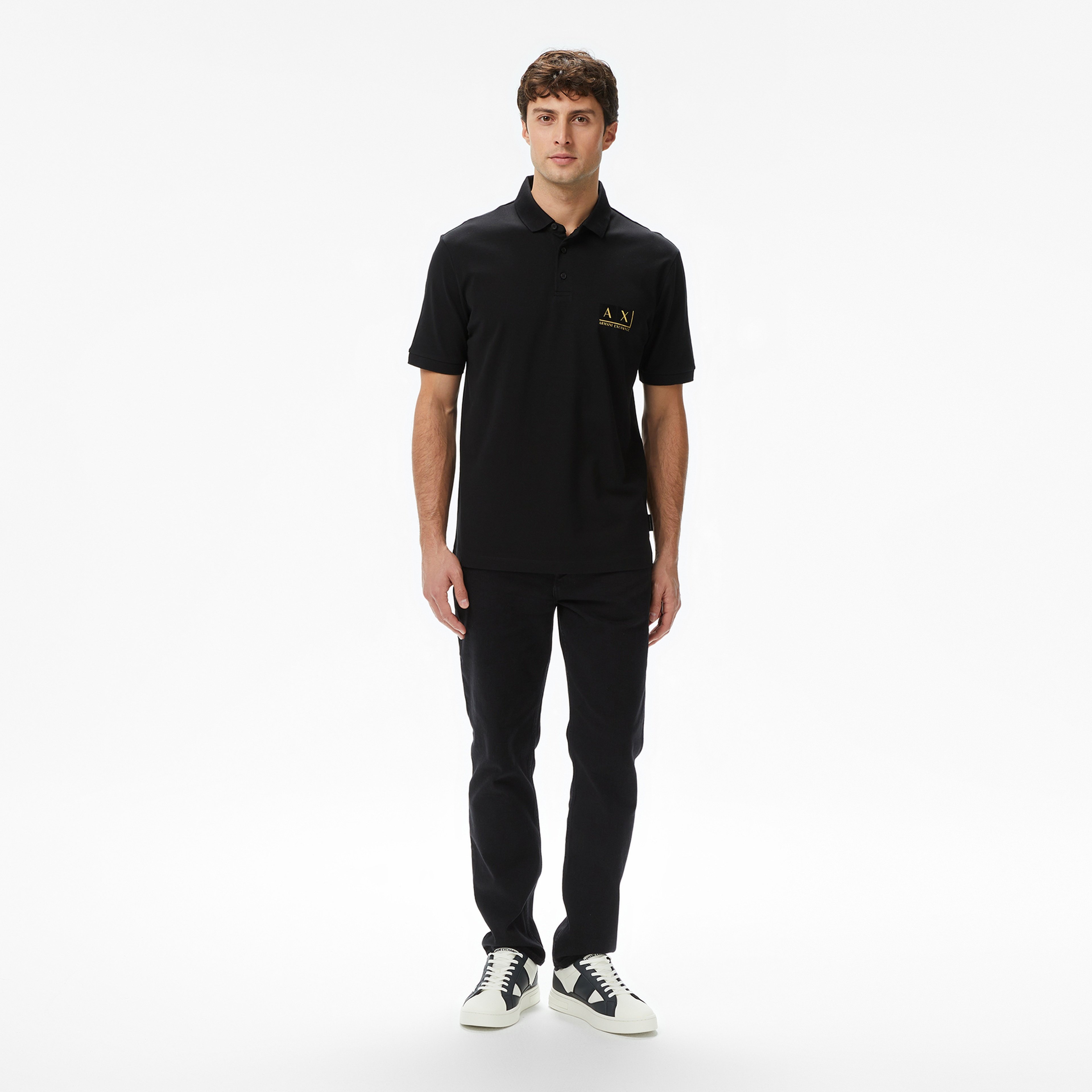 Armani Exchange Erkek Siyah / Altın Polo