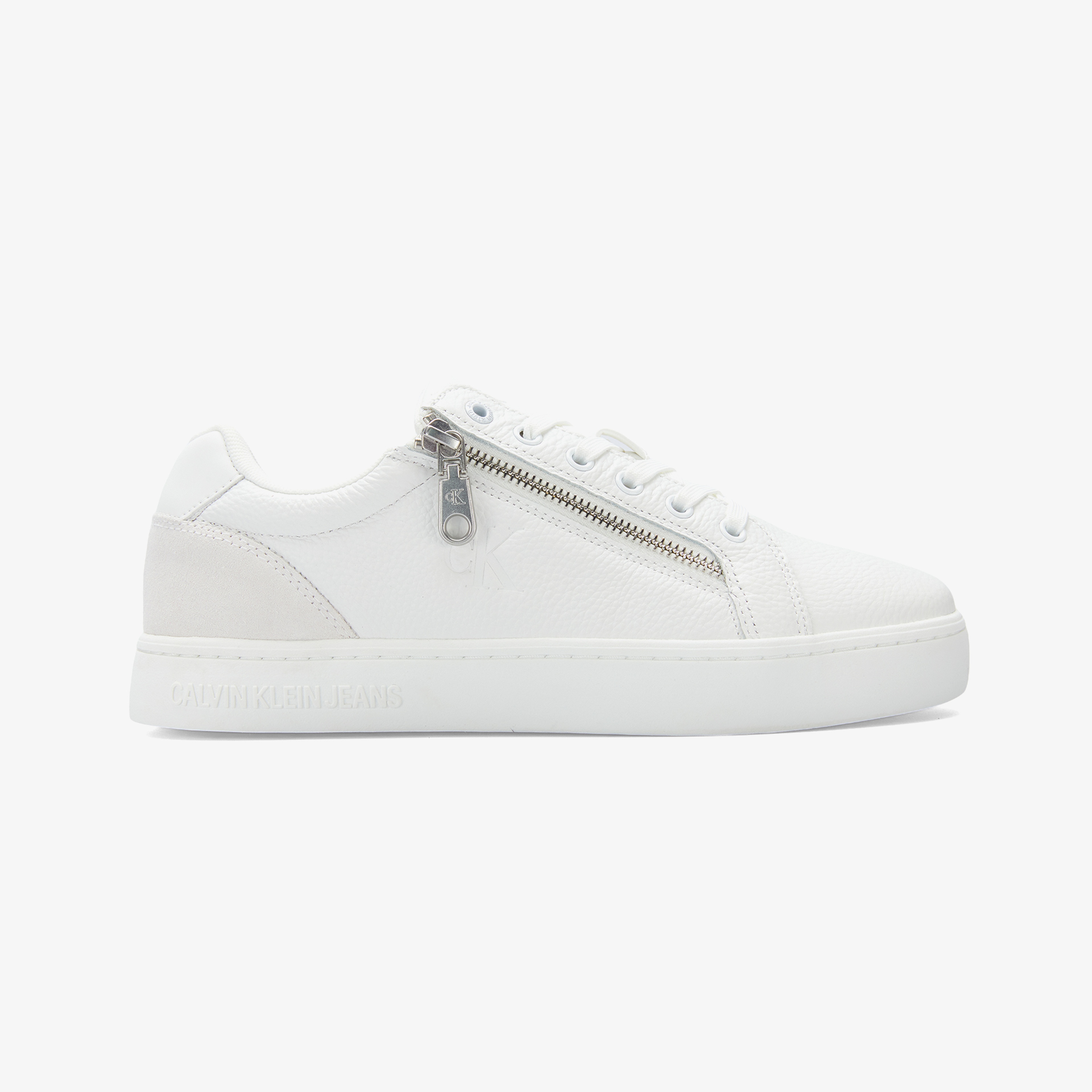 Calvin Klein Classic Cupsole Zip Low In Erkek Beyaz Sneaker