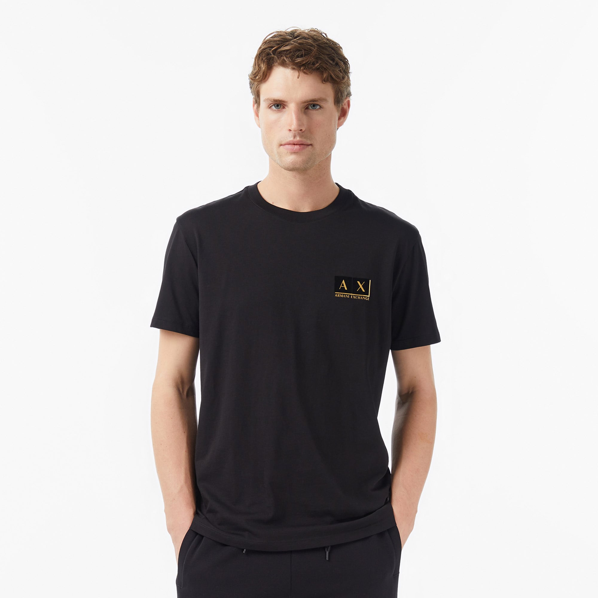 Armani Exchange Erkek Siyah / Altın T-Shirt