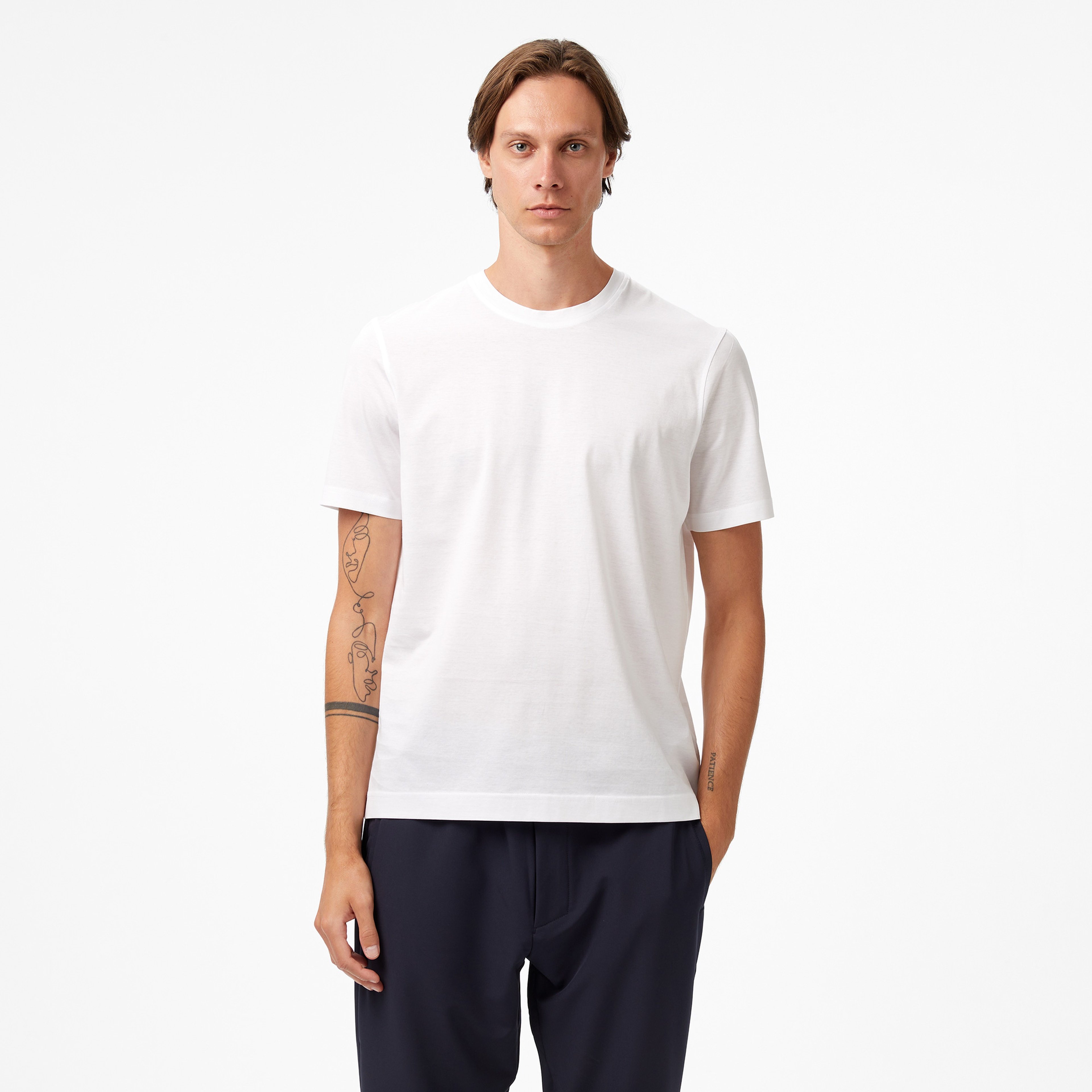 Tommy Hilfiger Mercerised Cotton Erkek Beyaz T-Shirt