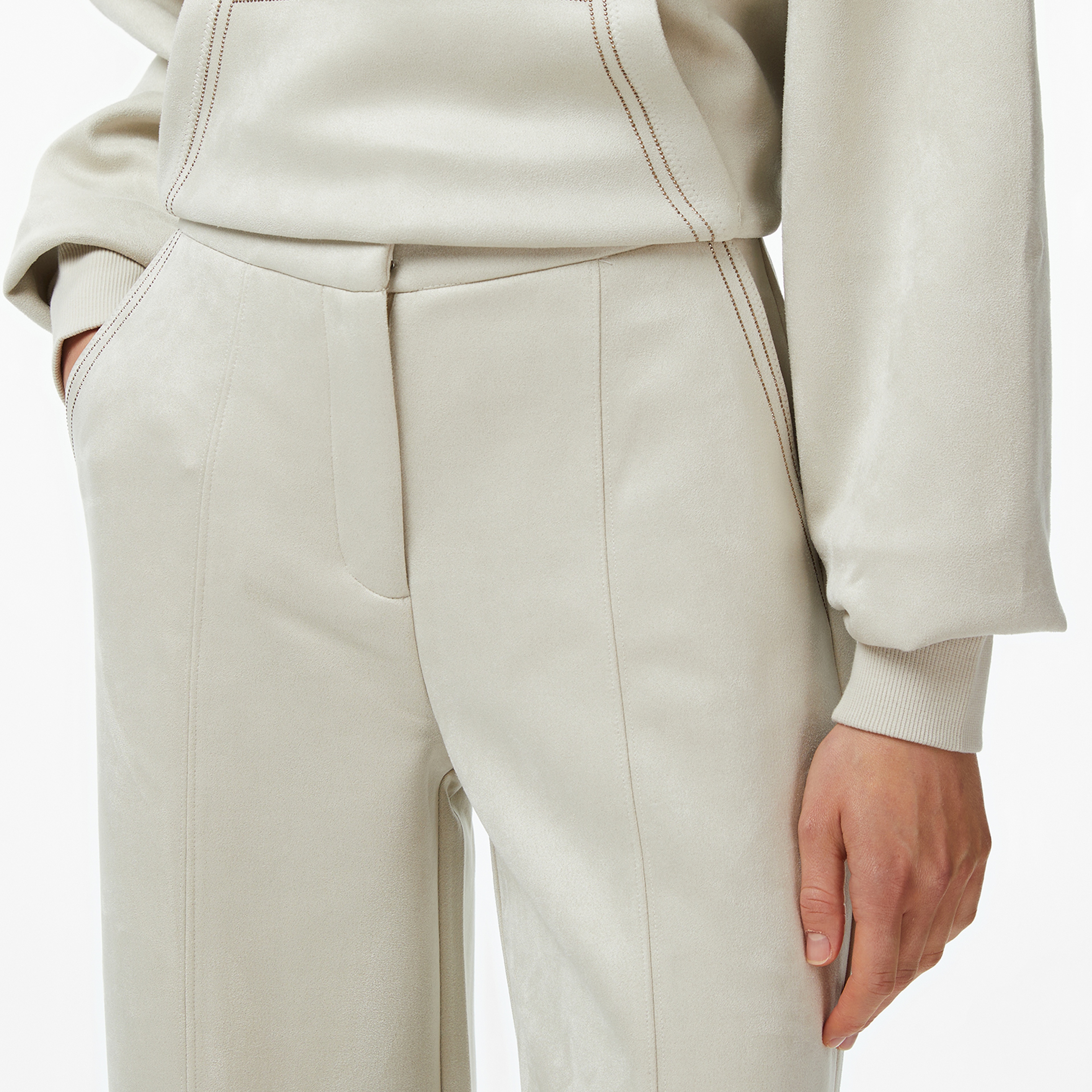 Guess Tailoring Tailored Fit Scuba Kadın Krem Eşofman Altı