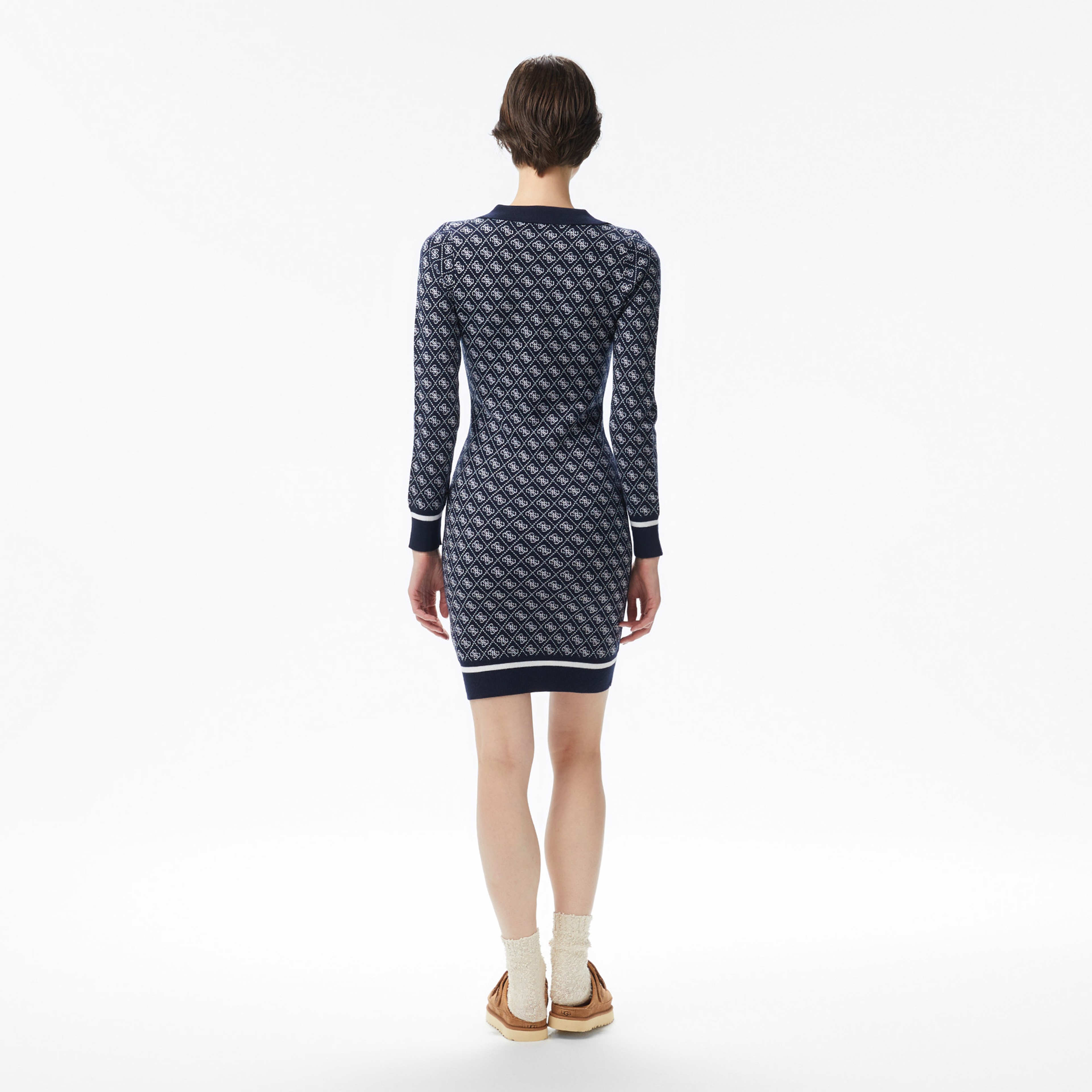 Guess Aubrey Yün Karışımlı Kadın Lacivert Elbise