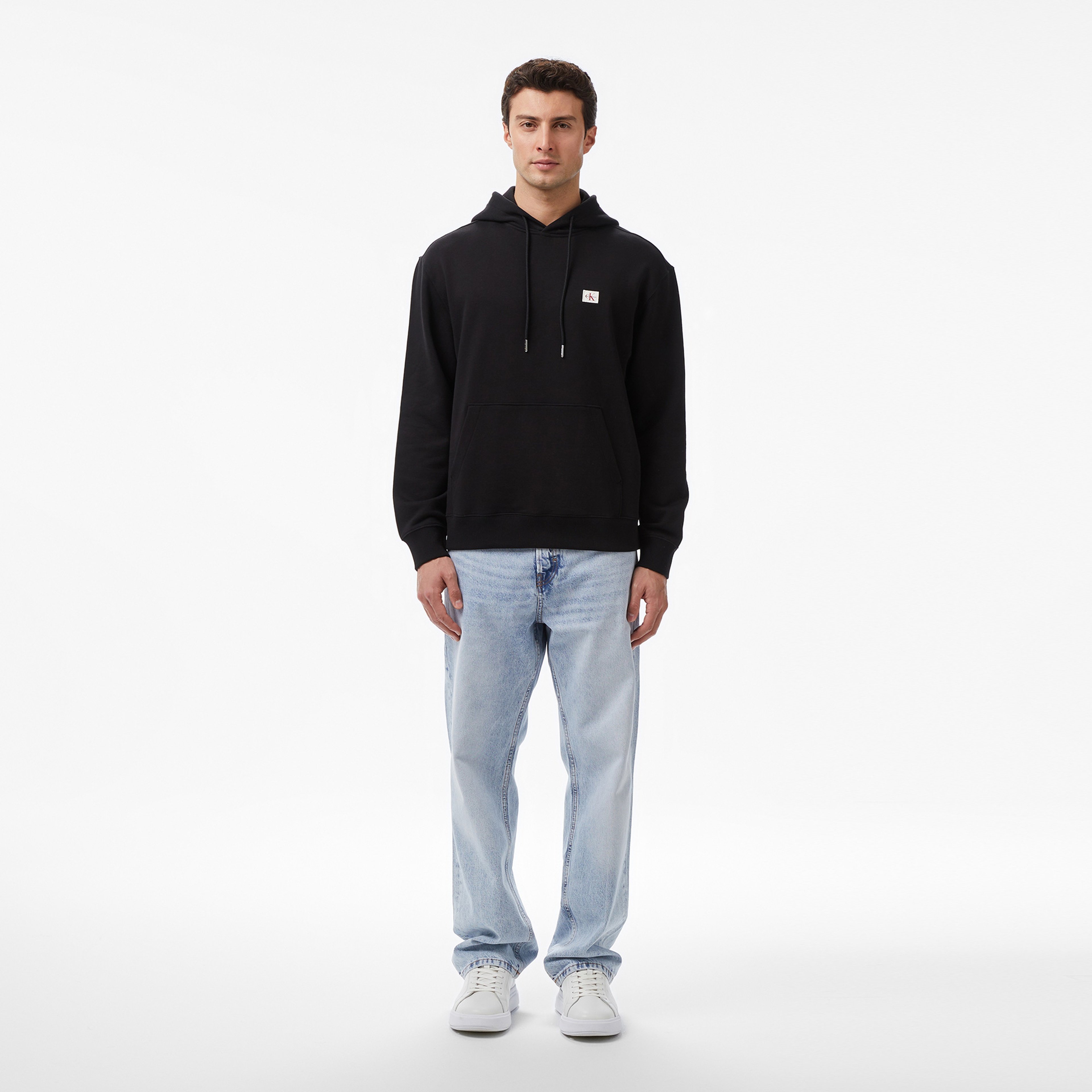 Calvin Klein Terry Badge Erkek Siyah Sweatshirt