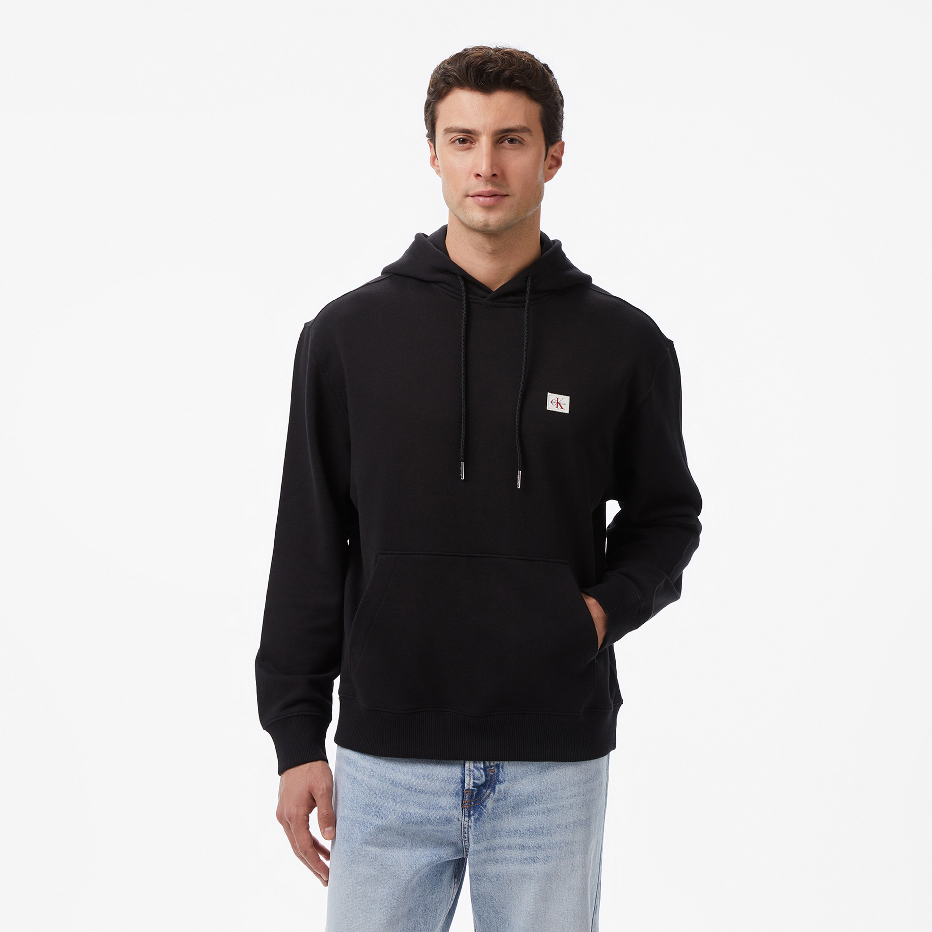 Calvin Klein Terry Badge Erkek Siyah Sweatshirt