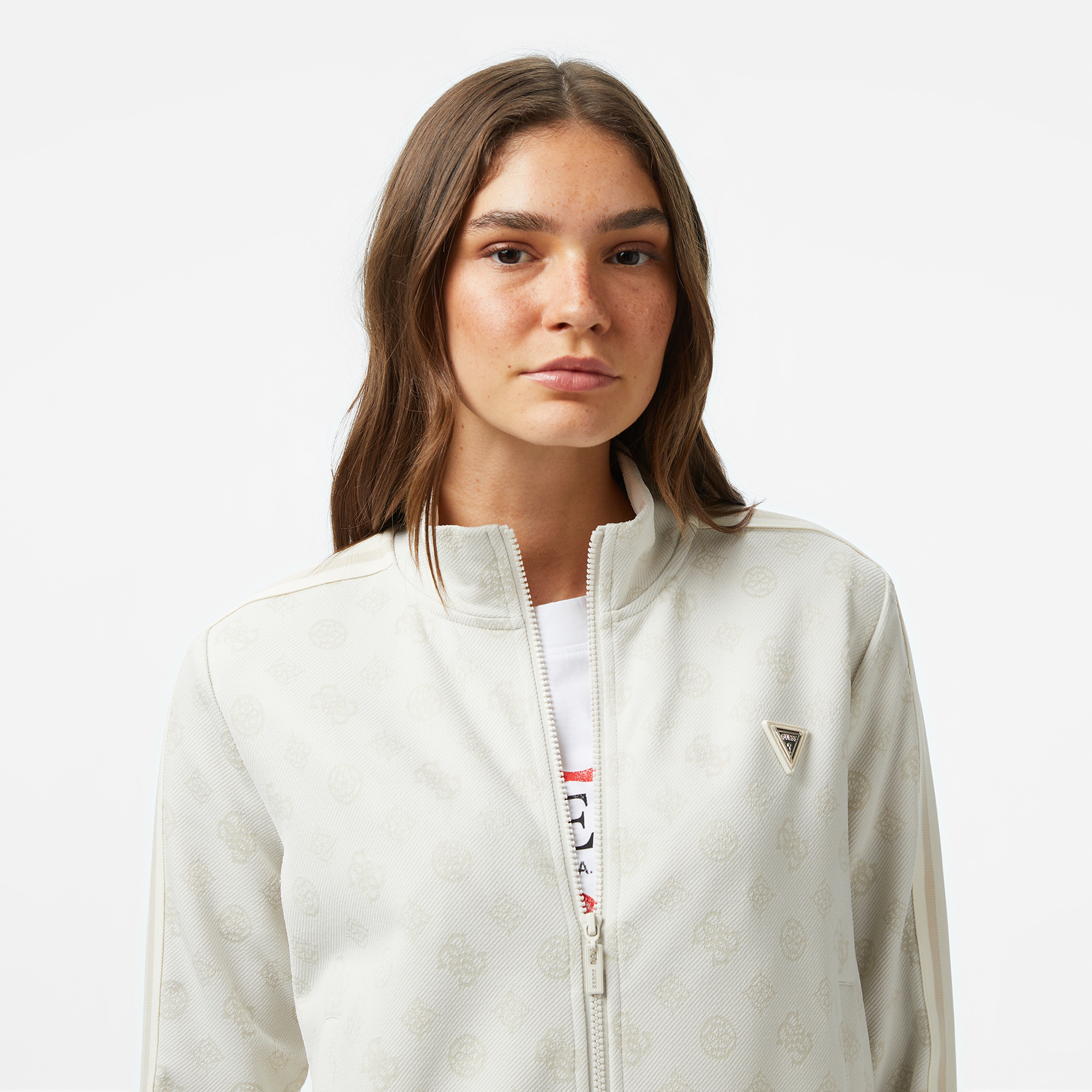 Guess Peony Kadın Beyaz Sweatshirt