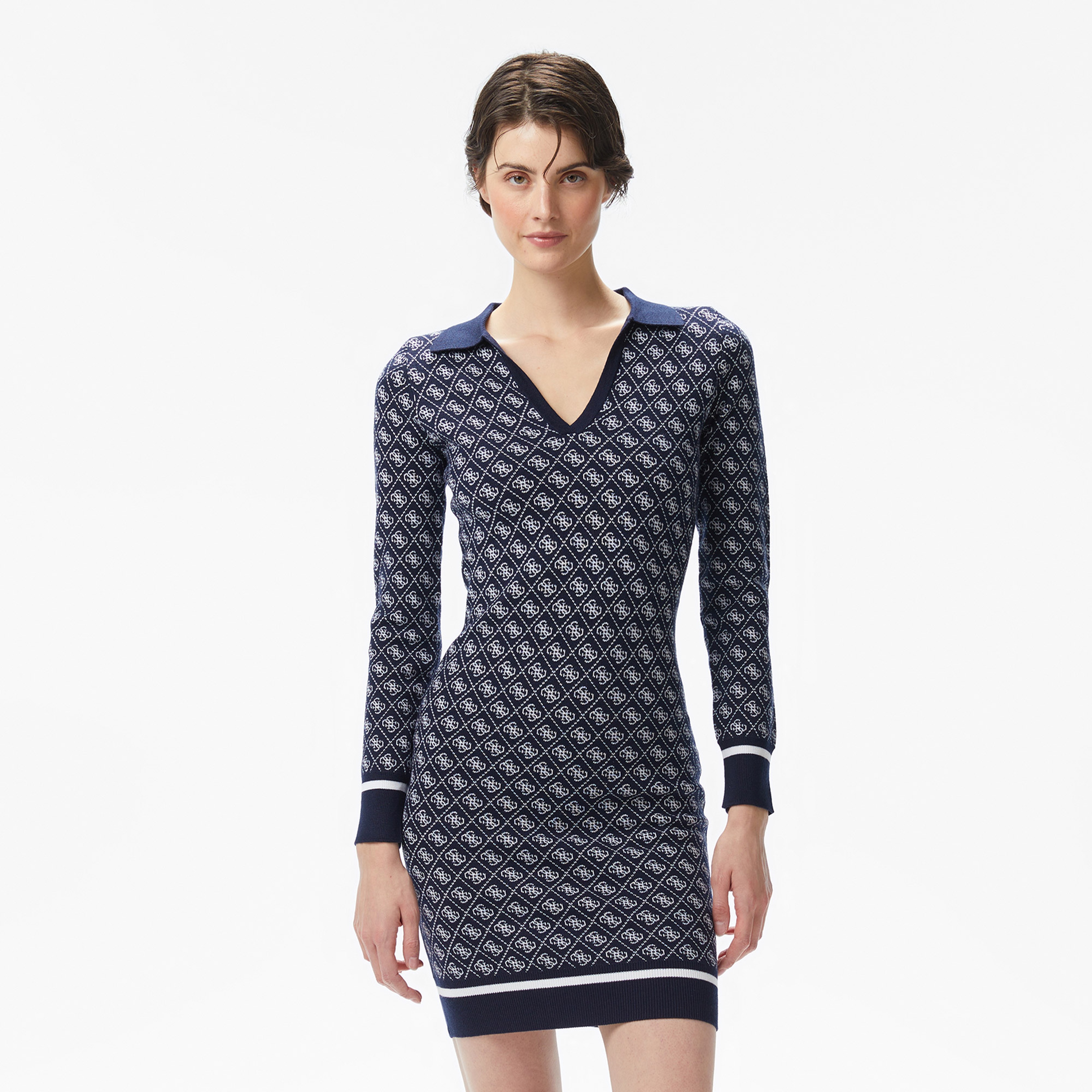 Guess Aubrey Yün Karışımlı Kadın Lacivert Elbise