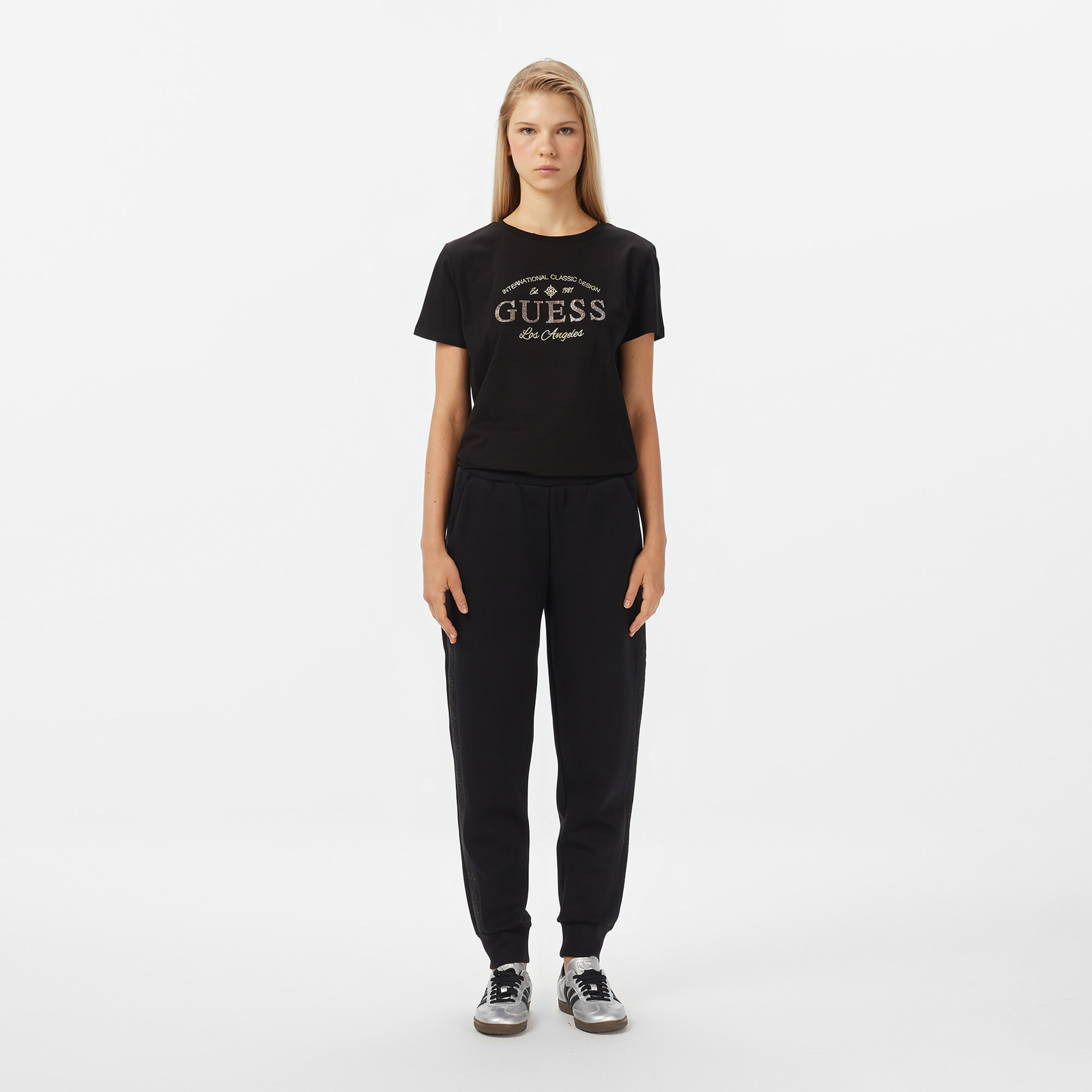 Guess Marina Slim Fit Kadın Siyah T-Shirt