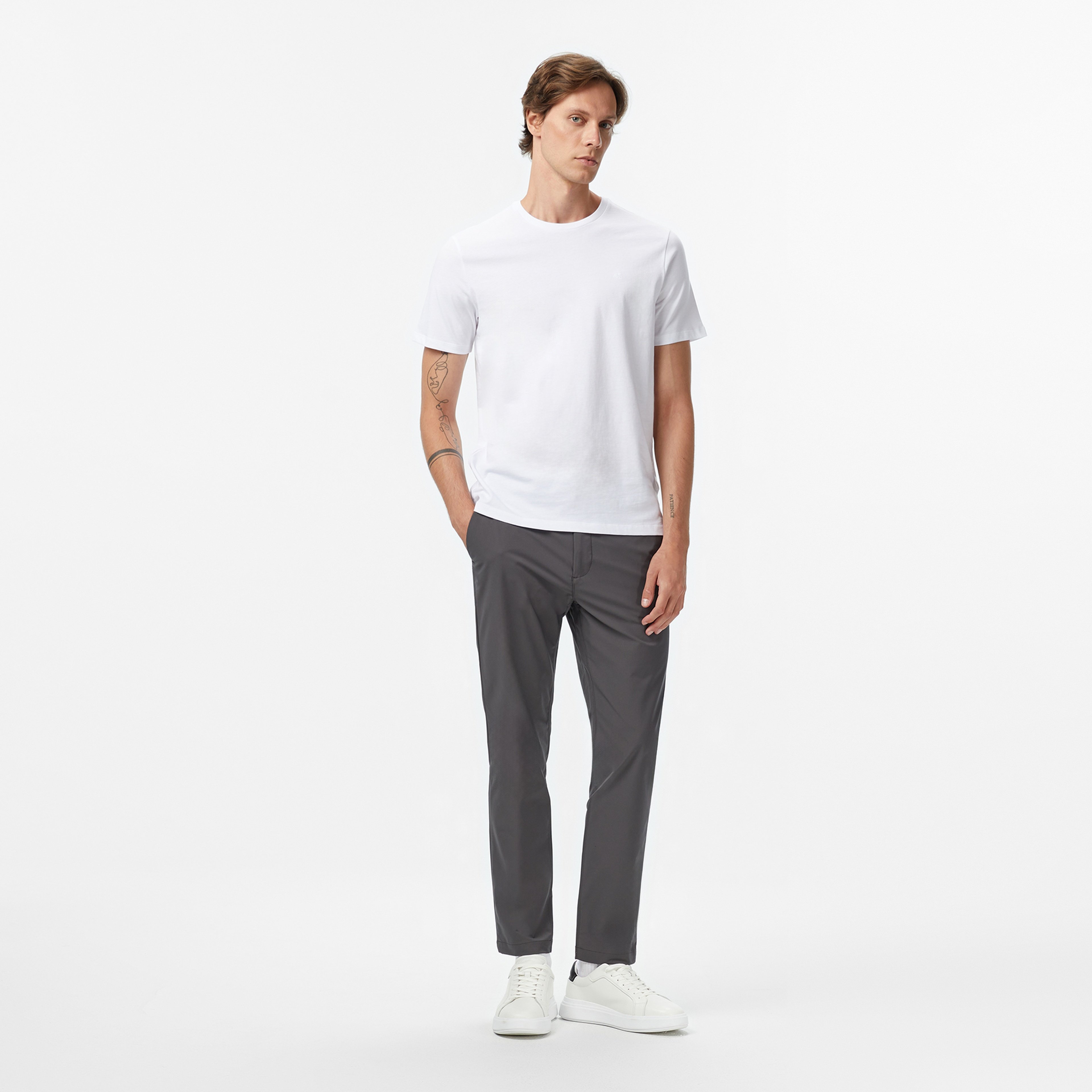 Calvin Klein Smooth Solid Erkek Beyaz T-Shirt