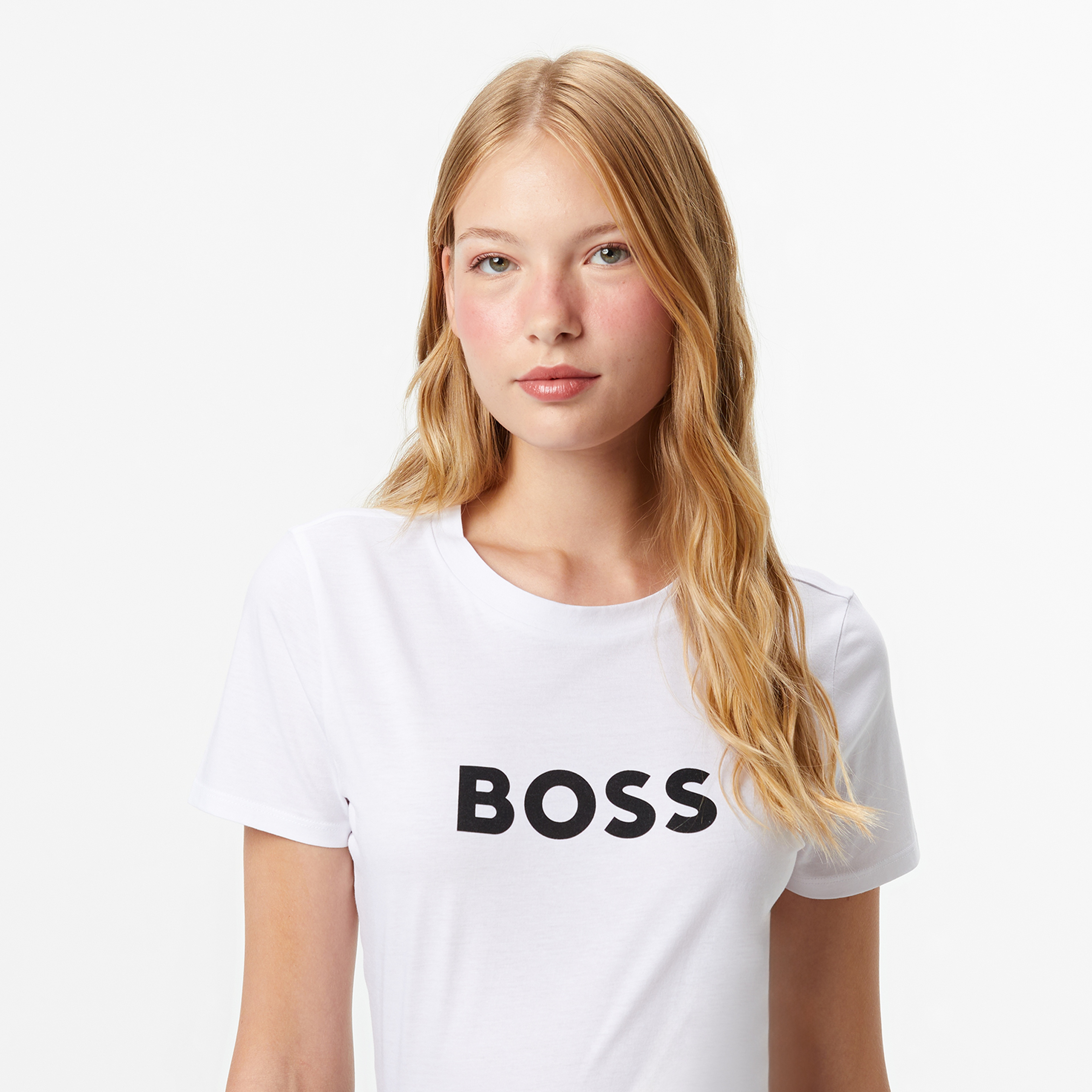 Boss Elogo Kadın Beyaz T-Shirt