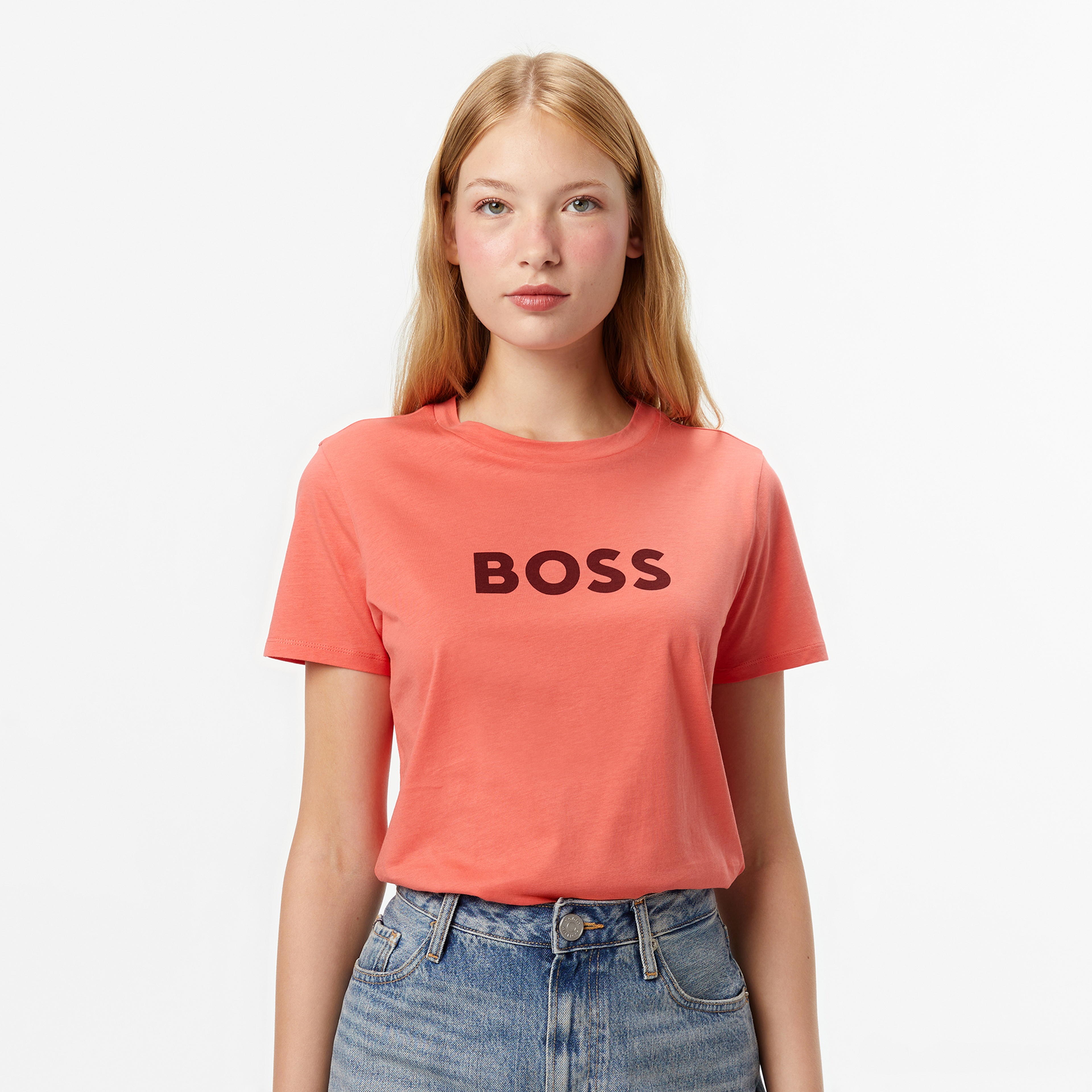 Boss Elogo Kadın Açık Kırmızı T-Shirt