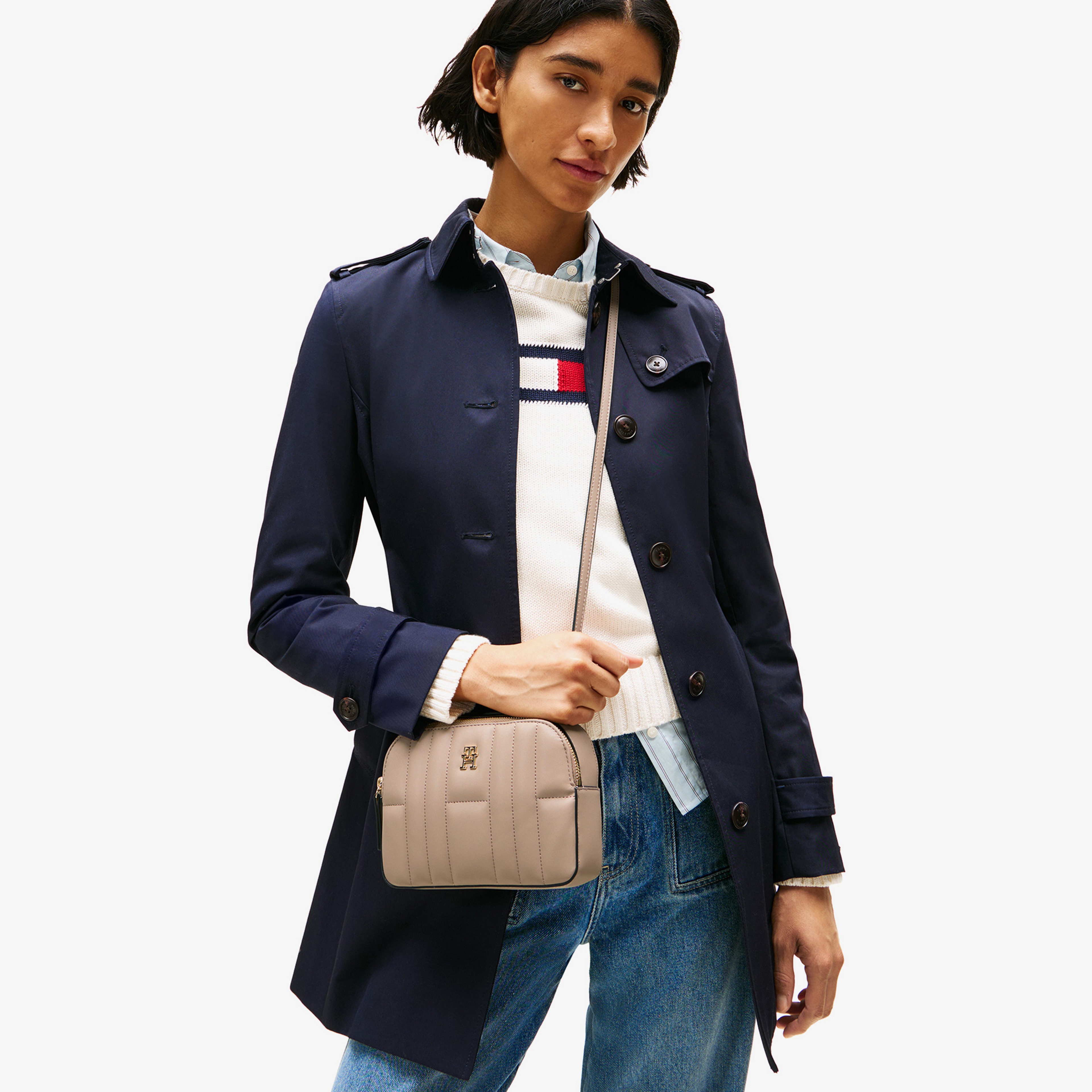 Tommy Hilfiger Feminine Kadın Bej Çapraz Çanta