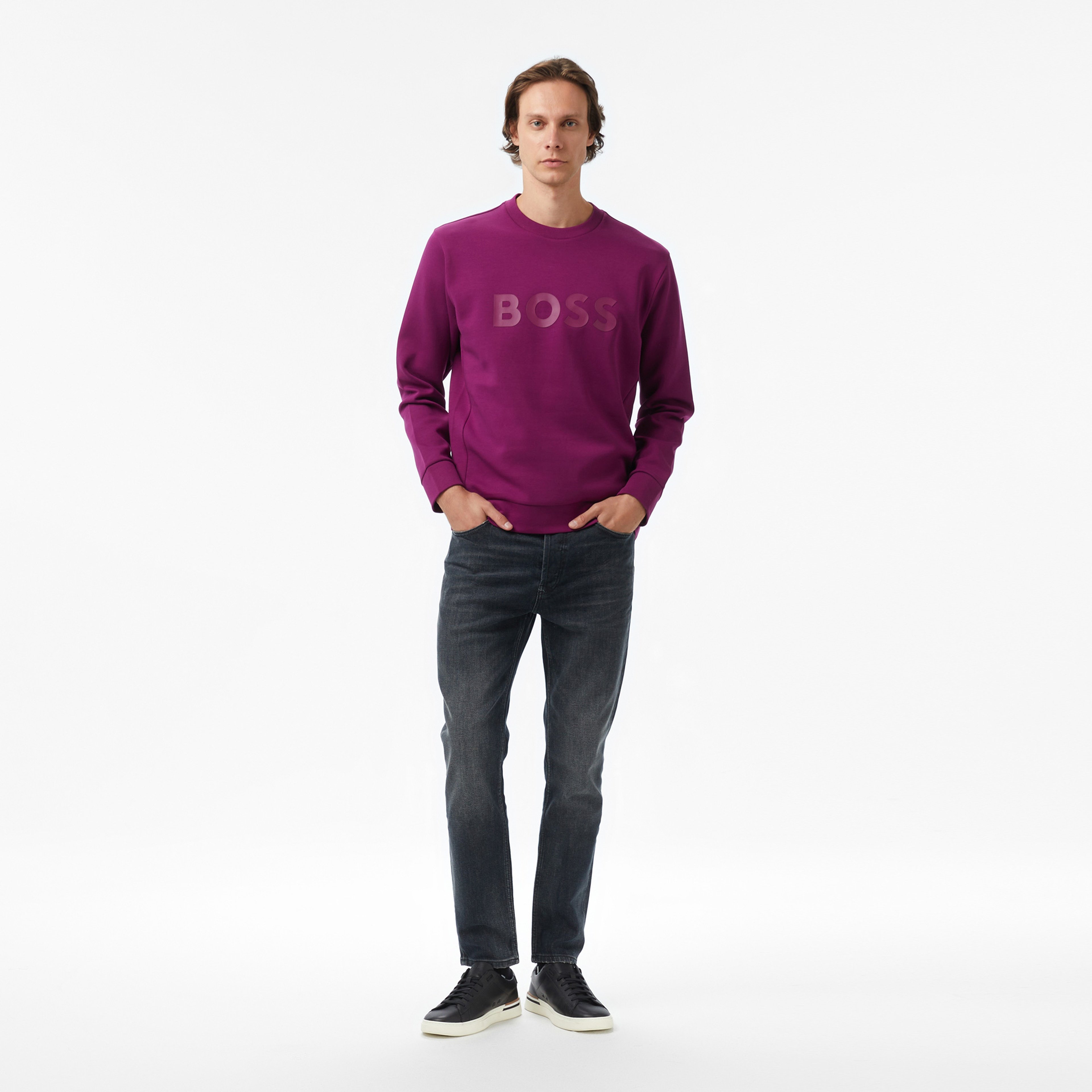Boss Erkek Mor Sweatshirt