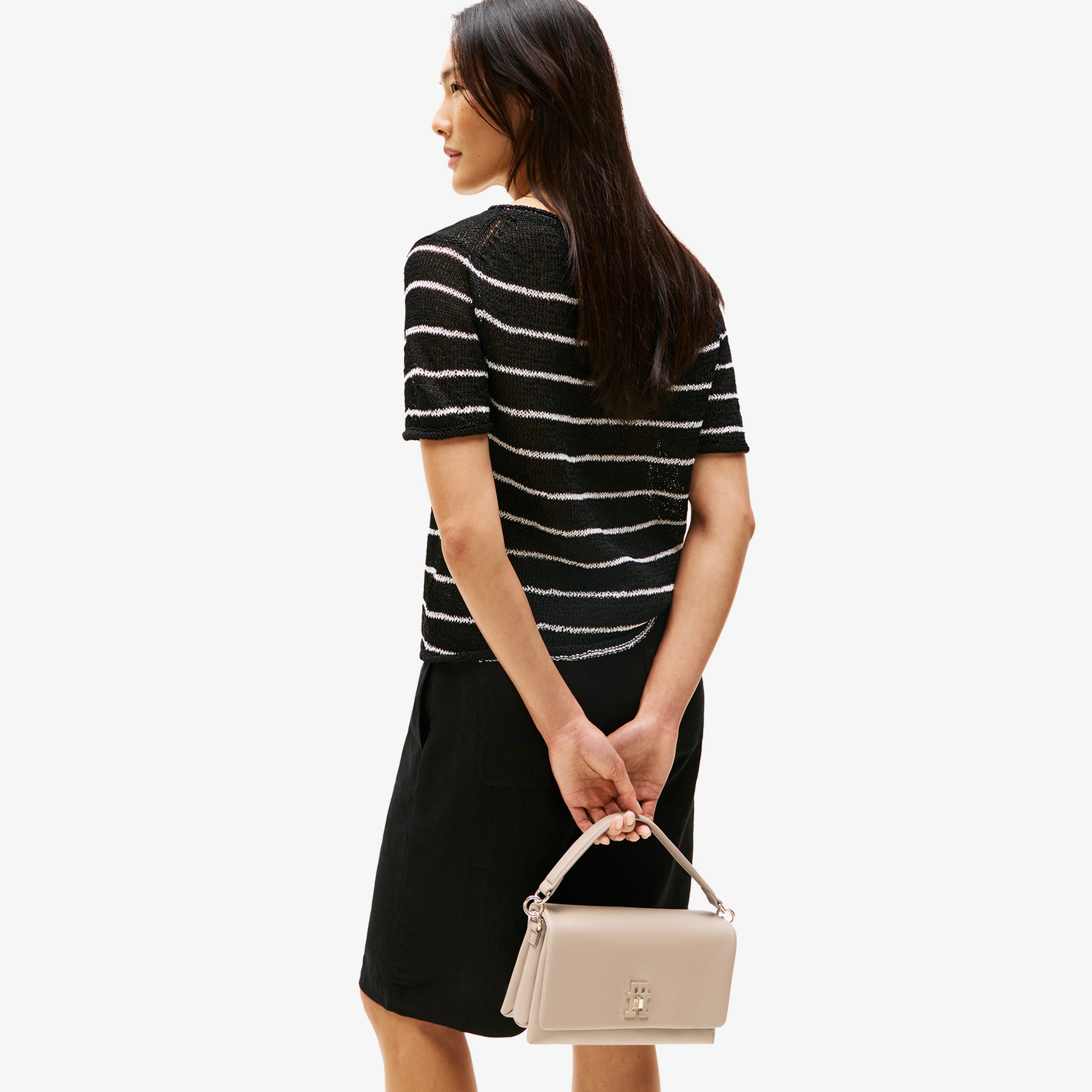 Tommy Hilfiger Modern Kadın Bej El Çantası