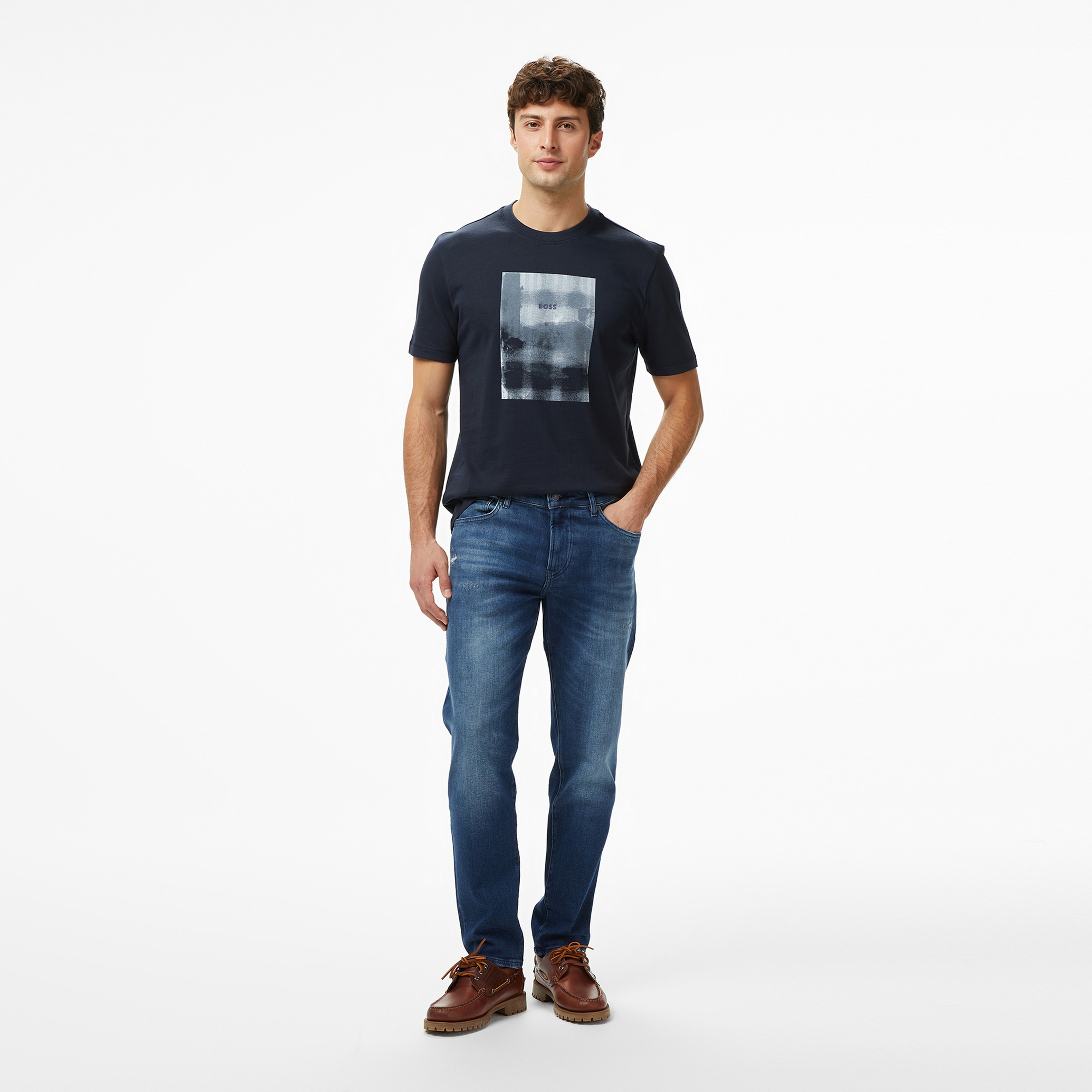 Boss Brokenice Erkek Lacivert T-Shirt